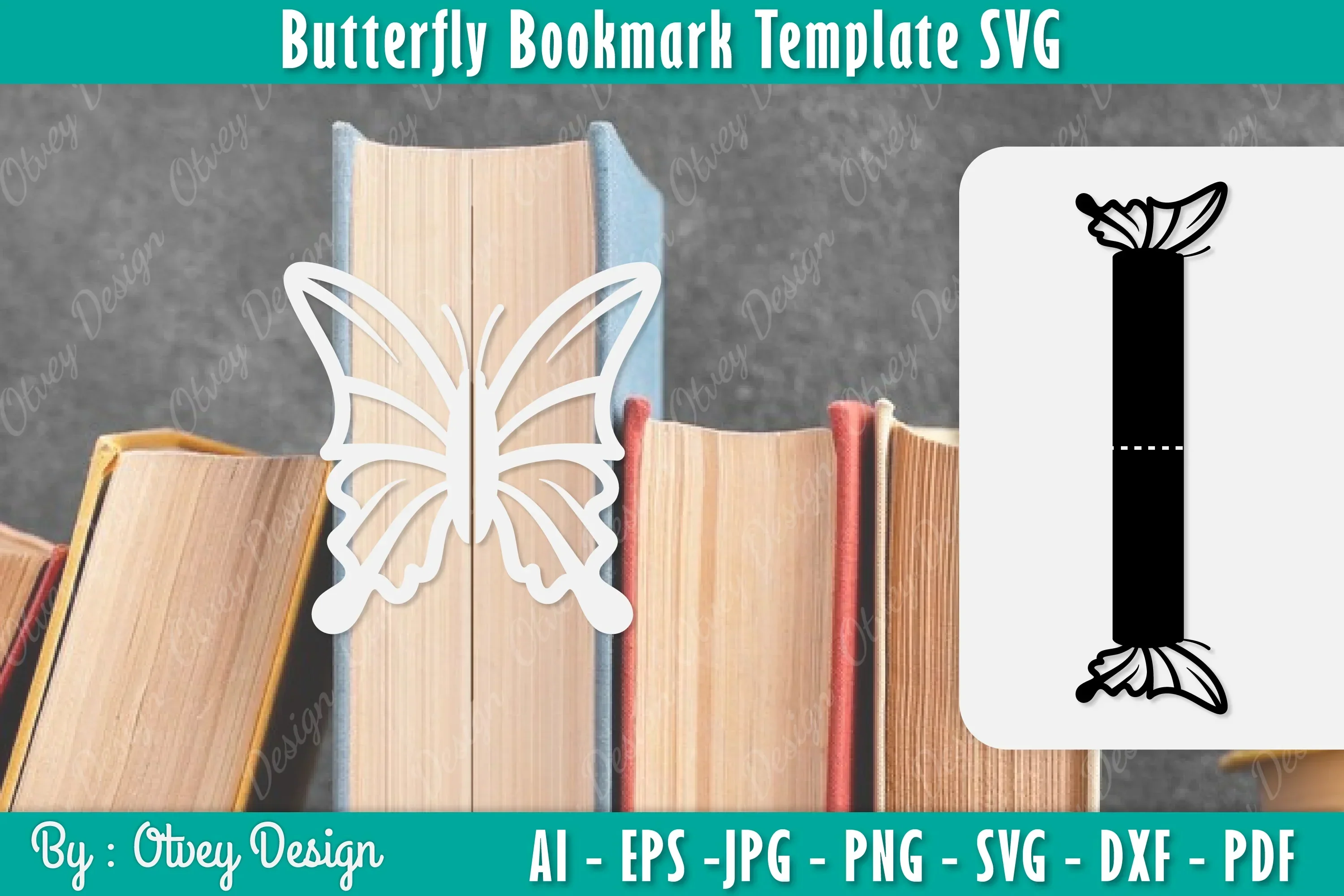 Butterfly Bookmark Template SVG Bundle