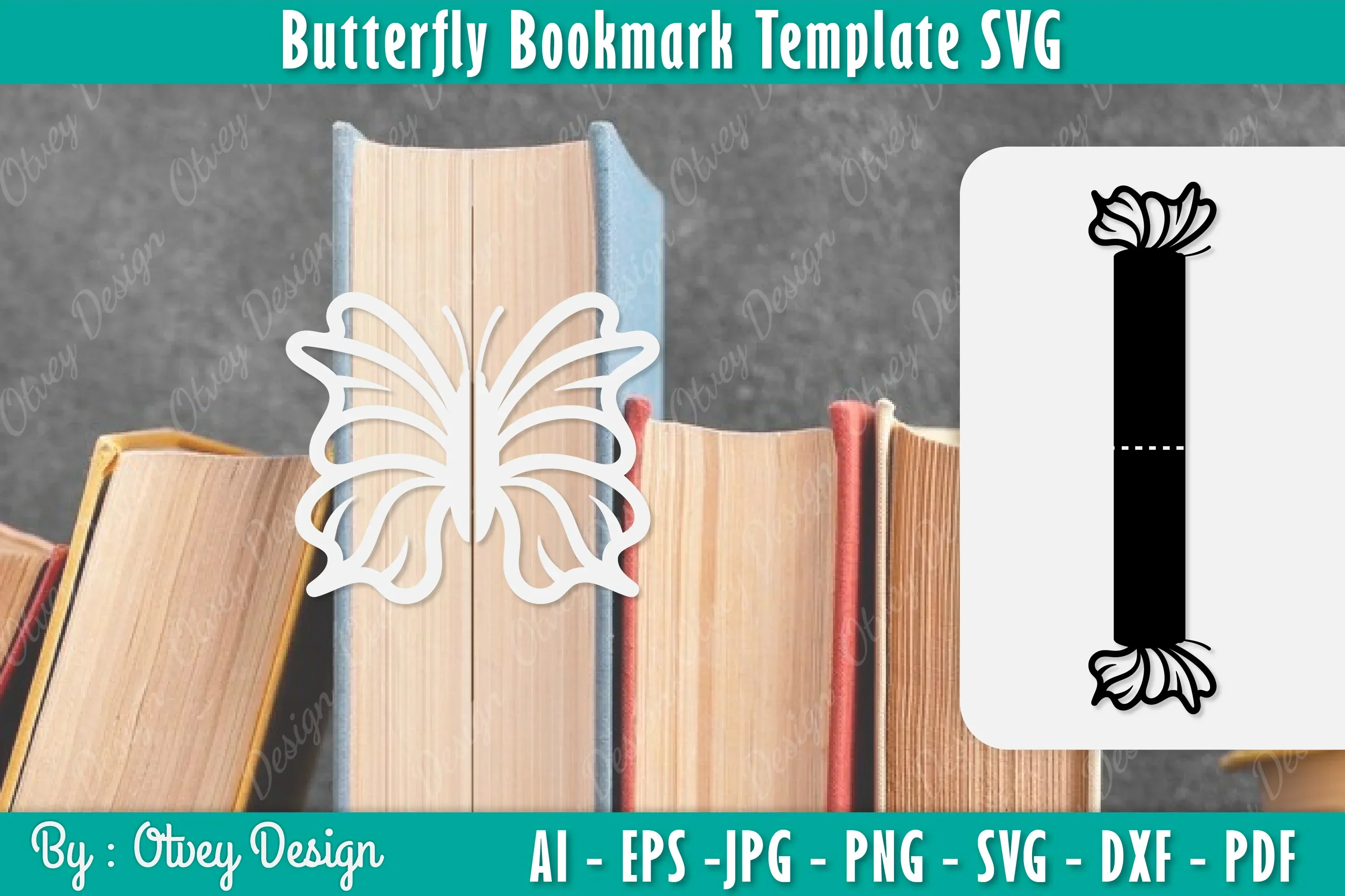 Butterfly Bookmark Template SVG Bundle