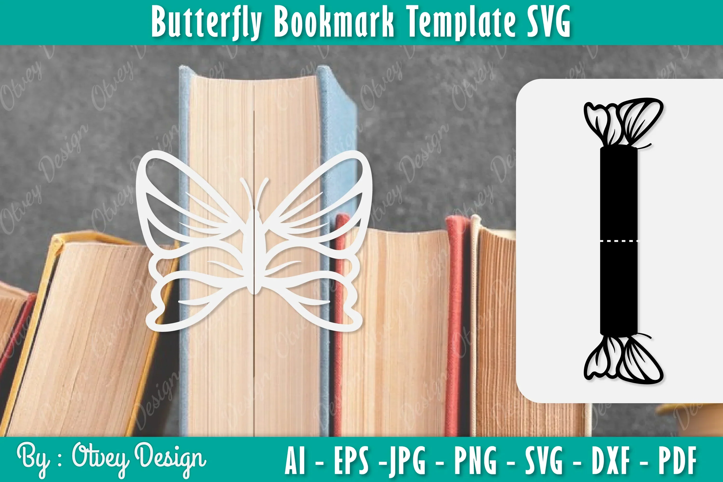 Butterfly Bookmark Template SVG Bundle