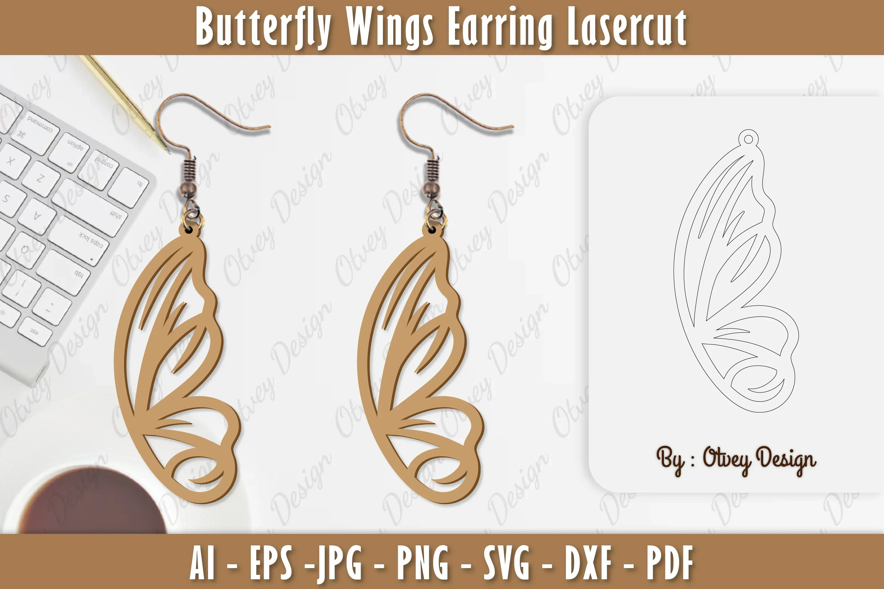 Butterfly Earring Lasercut SVG Bundle