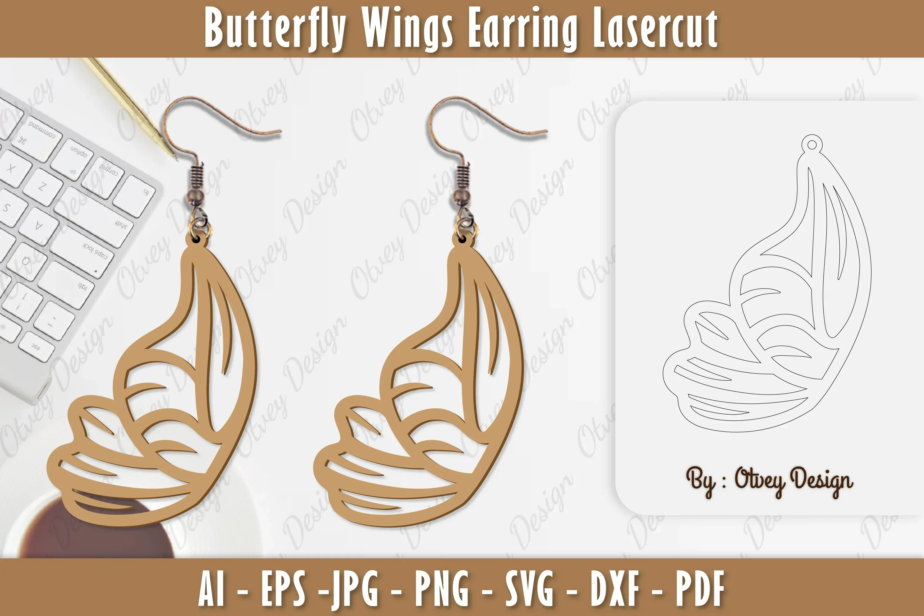 Butterfly Earring Lasercut SVG Bundle