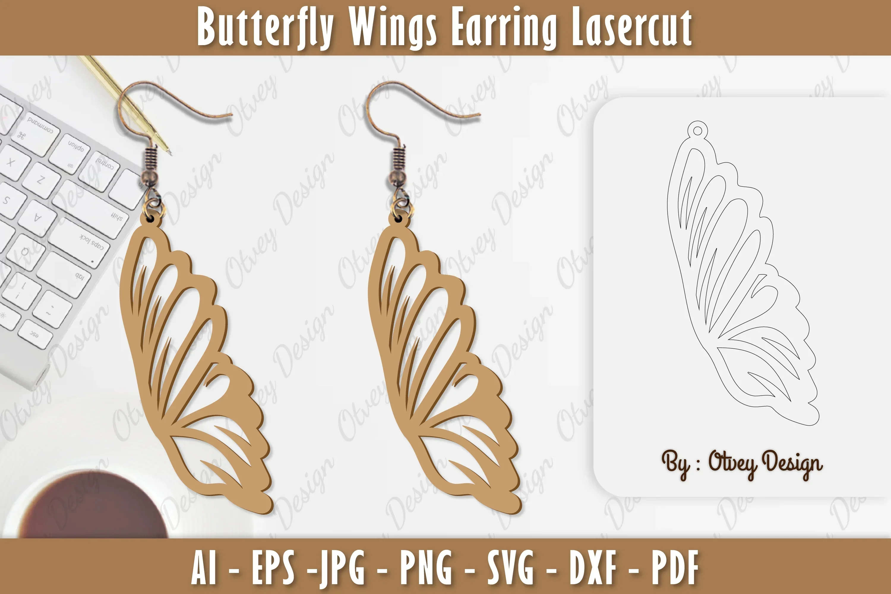 Butterfly Earring Lasercut SVG Bundle