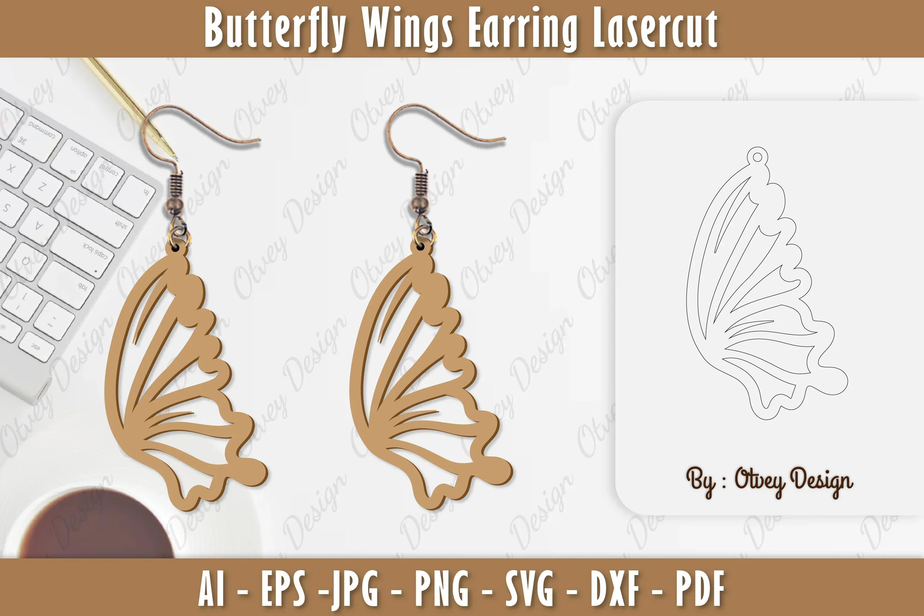 Butterfly Earring Lasercut SVG Bundle
