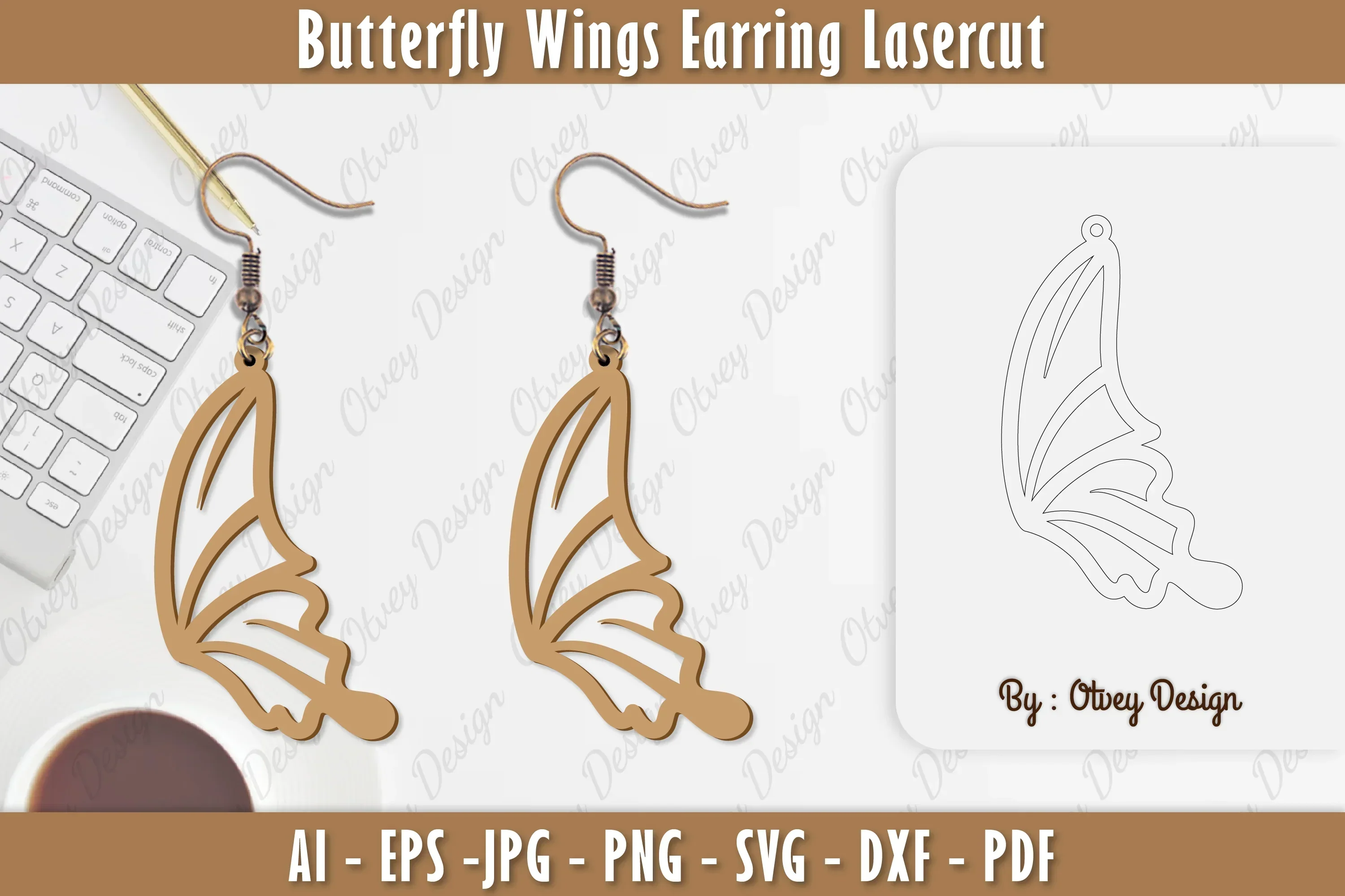 Butterfly Earring Lasercut SVG Bundle