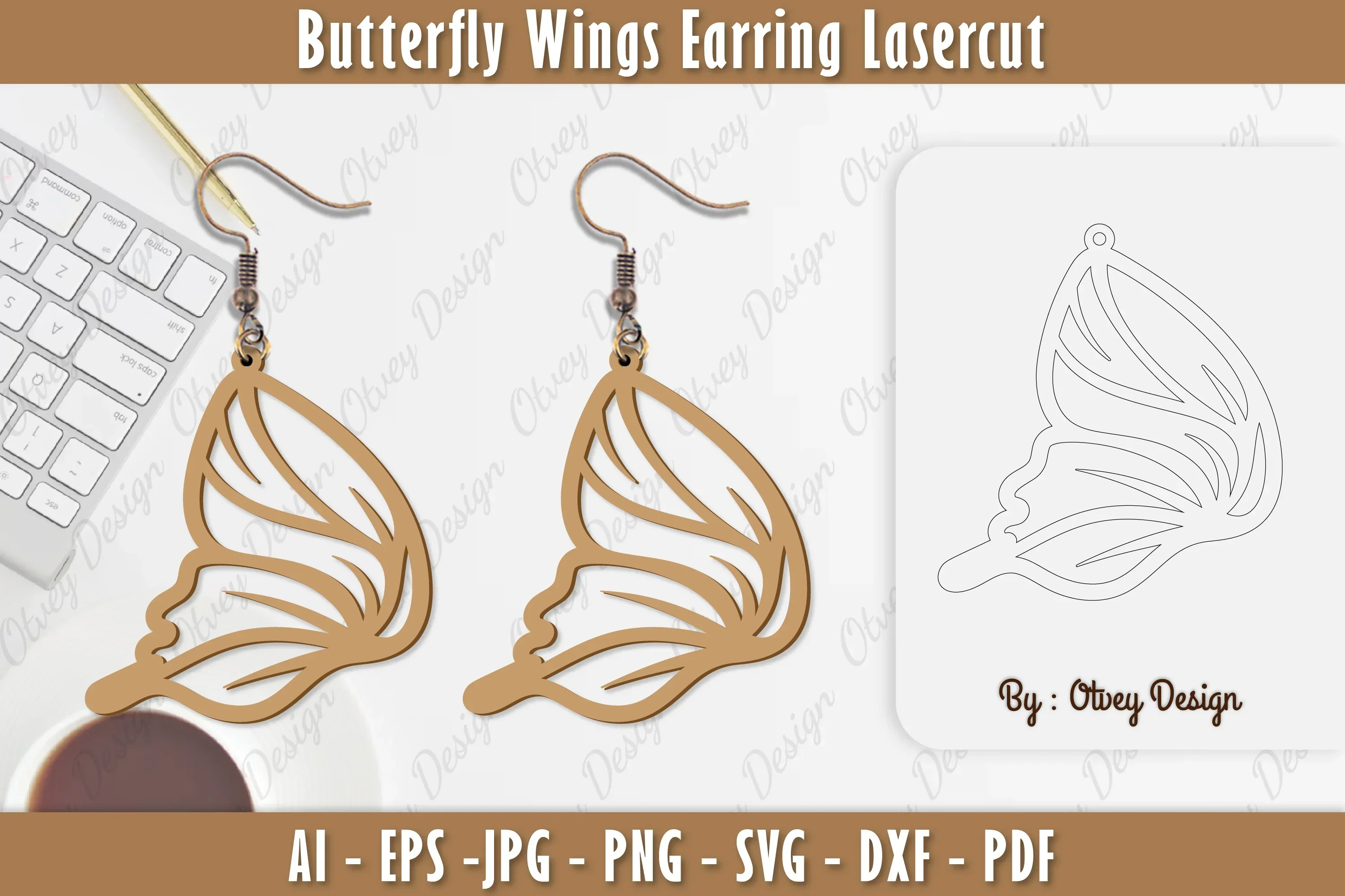 Butterfly Earring Lasercut SVG Bundle