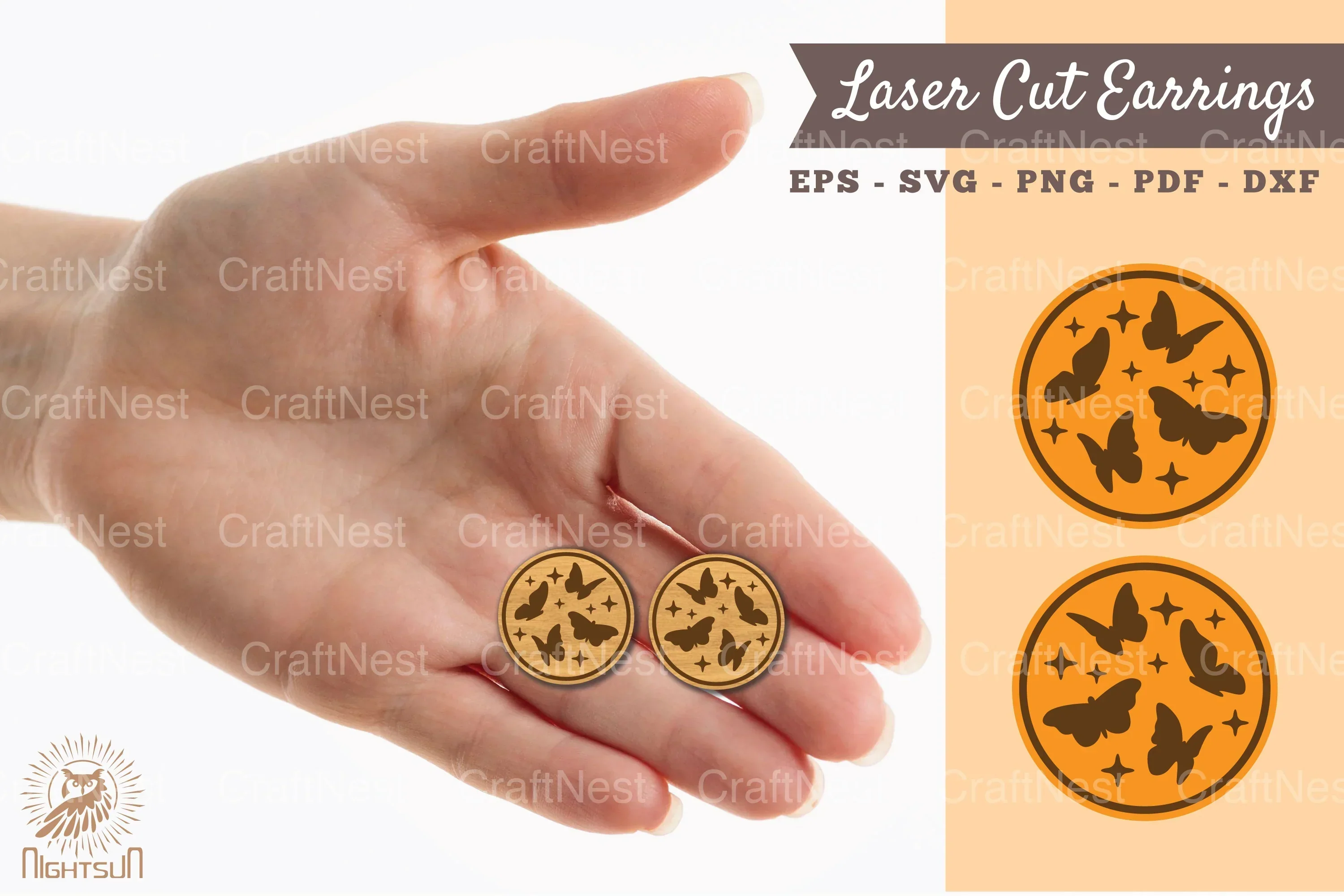 Butterfly Earrings Laser Cut SVG Bundle