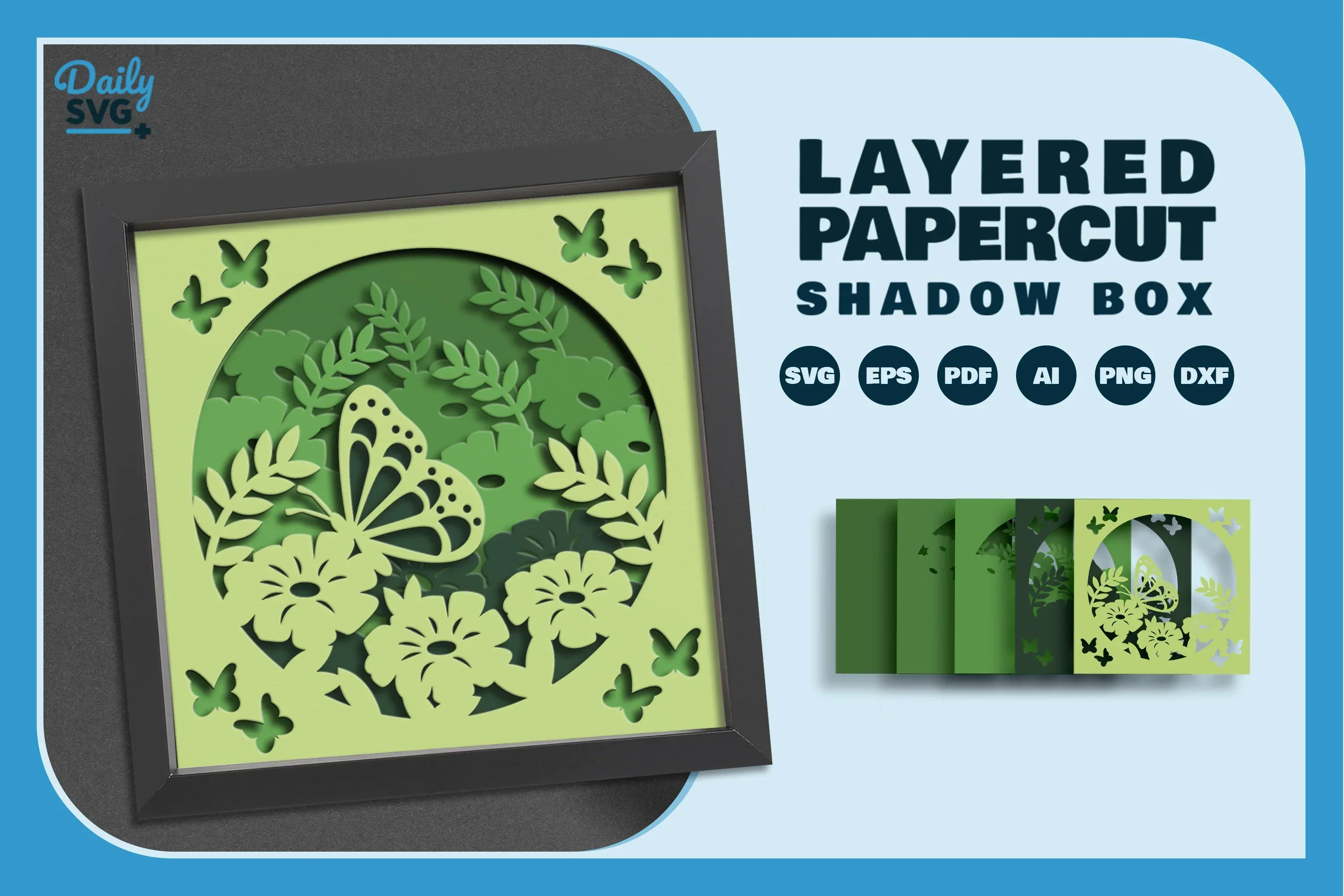Butterfly Floral Papercut SVG Bundle - Image 2