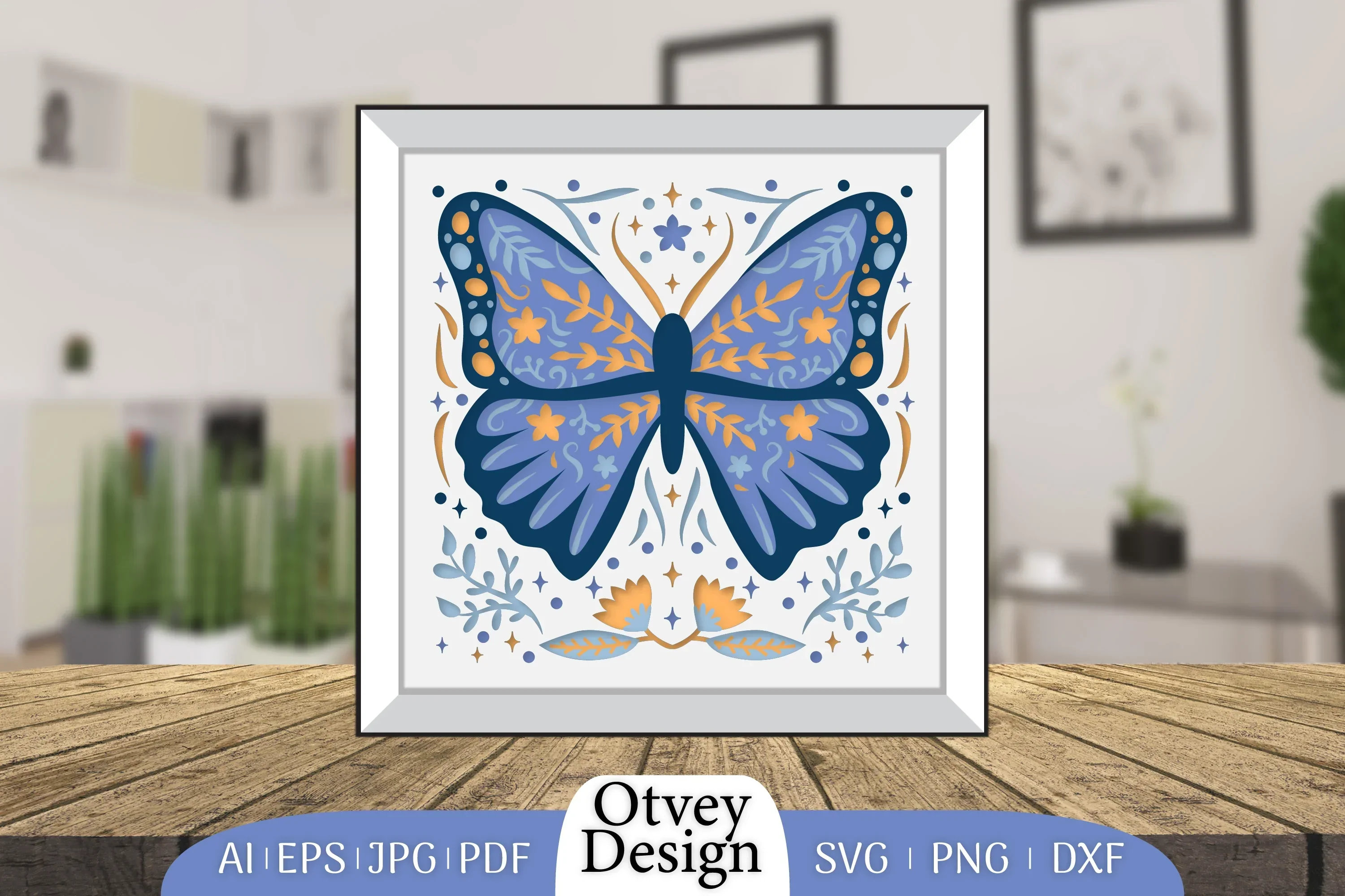 Butterfly Folk Art 3D Shadow Box SVG Bundle - Image 2