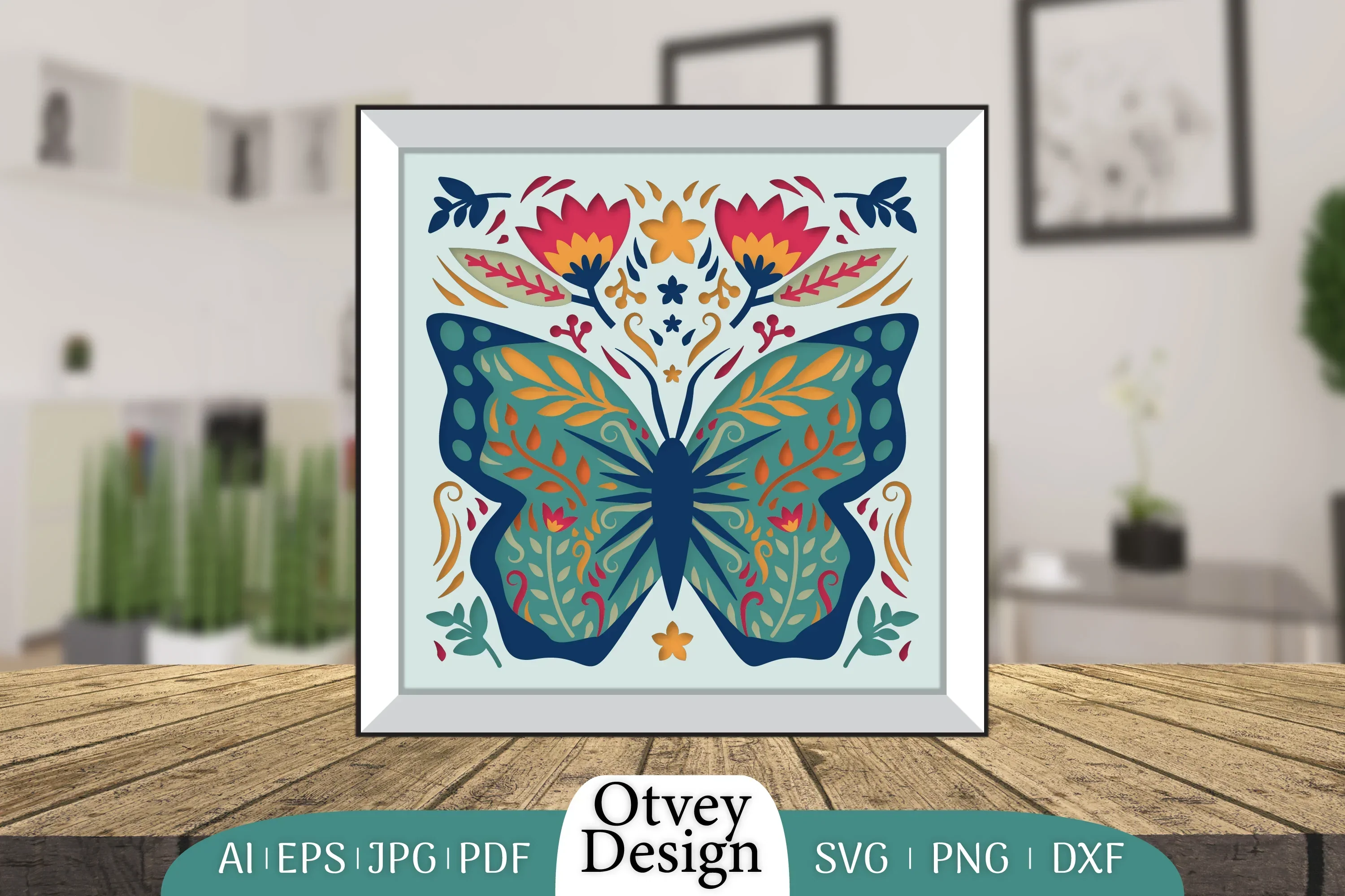 Butterfly Folk Art 3D Shadow Box SVG Bundle - Image 2