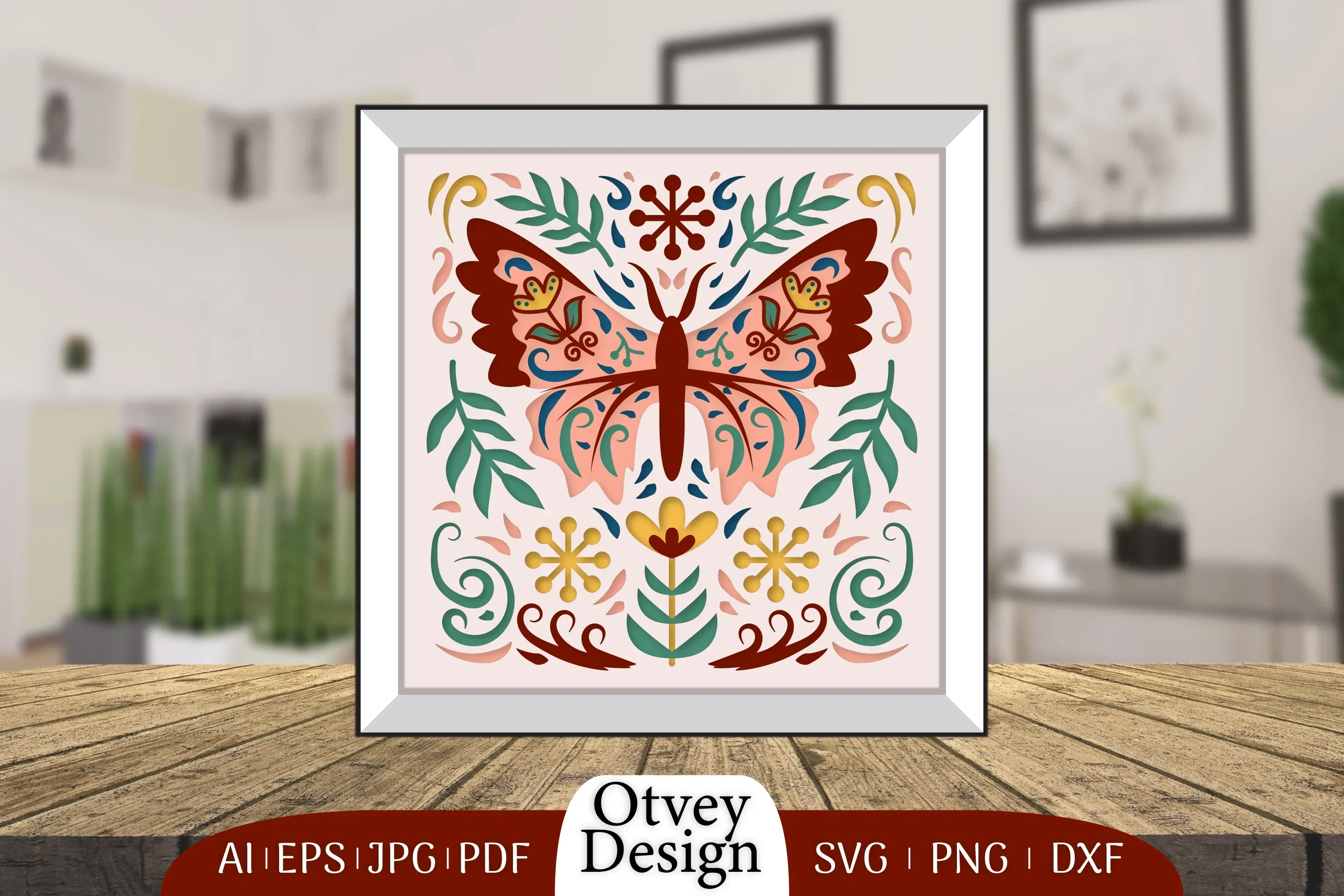 Butterfly Folk Art 3D Shadow Box SVG Bundle - Image 2