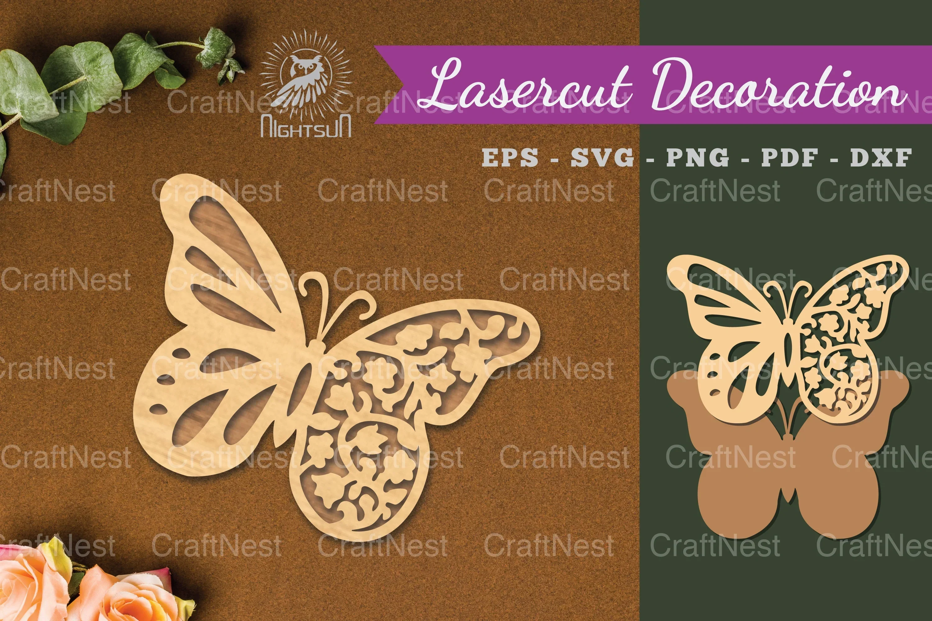 Butterfly Laser Cut Decoration Clipart Bundle