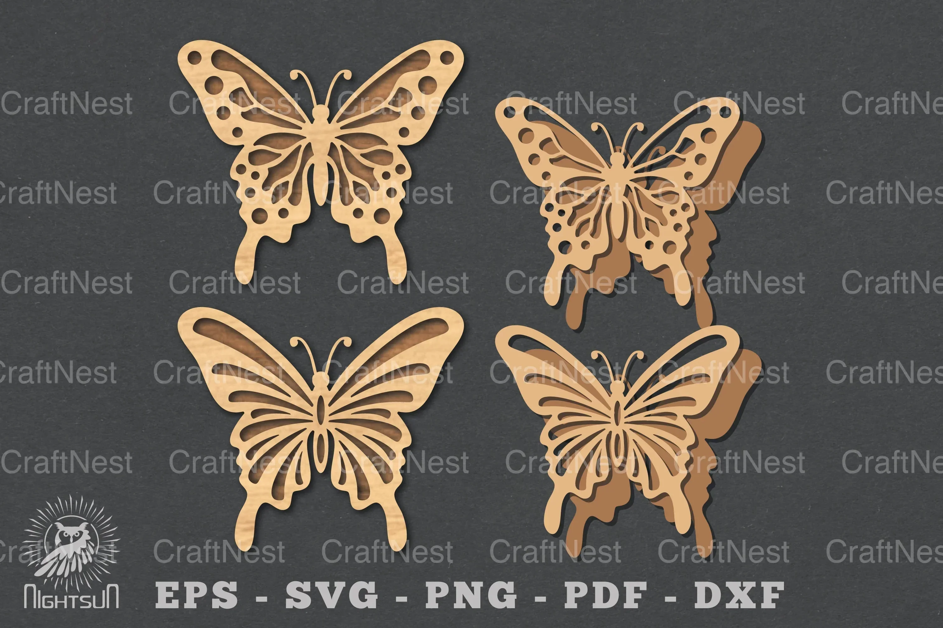 Butterfly Laser Cut Decoration Clipart Bundle
