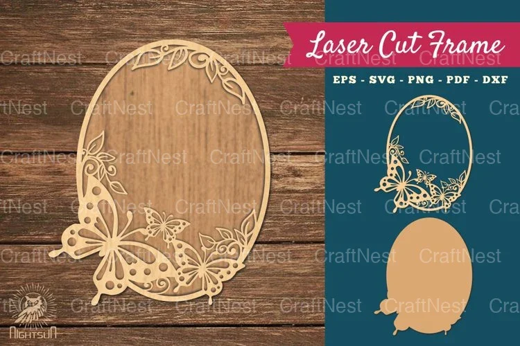 Butterfly Laser Cut Frame Clipart Bundle
