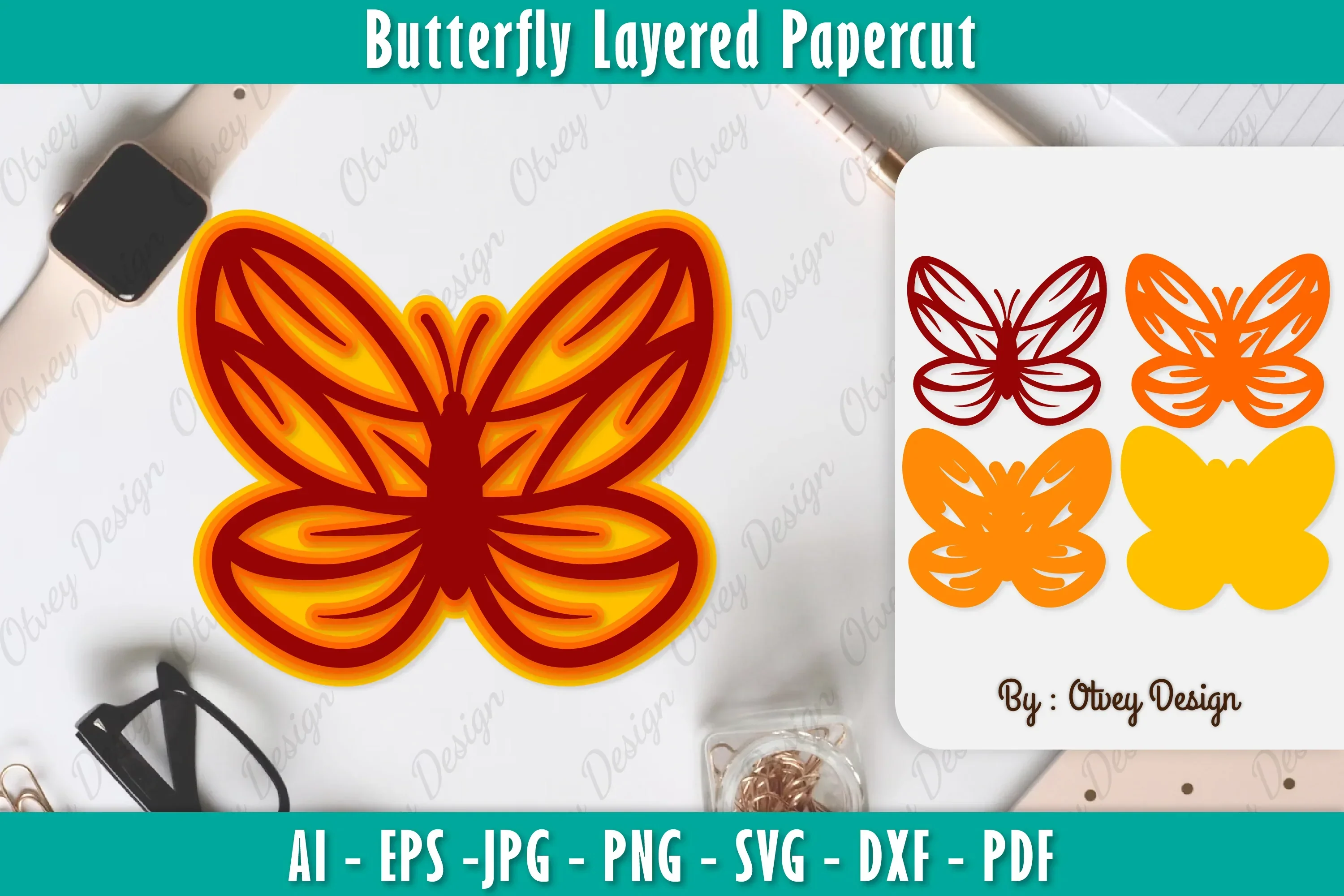 Butterfly Layered Papercut SVG Bundle