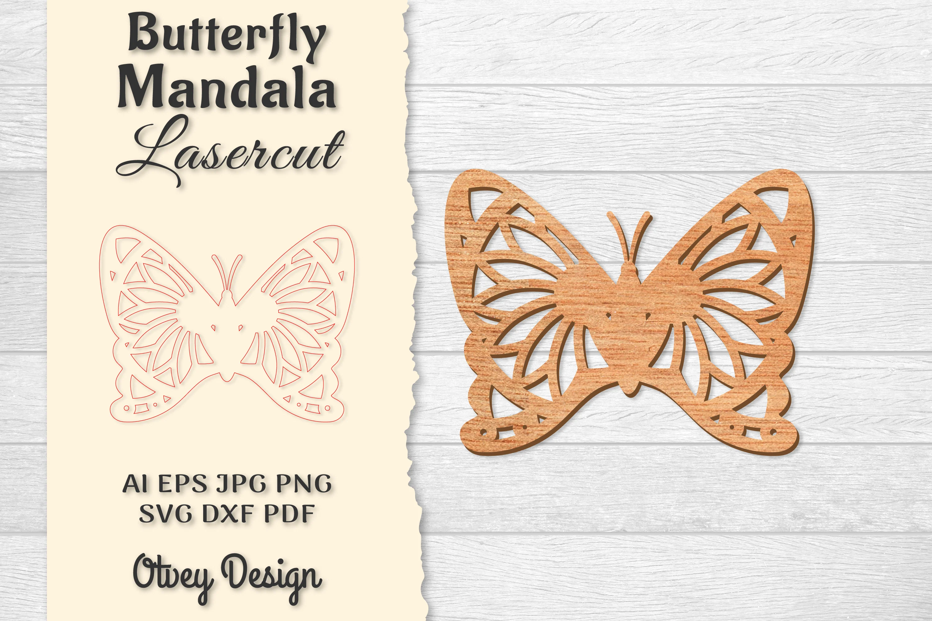 Butterfly Mandala Lasercut SVG Bundle