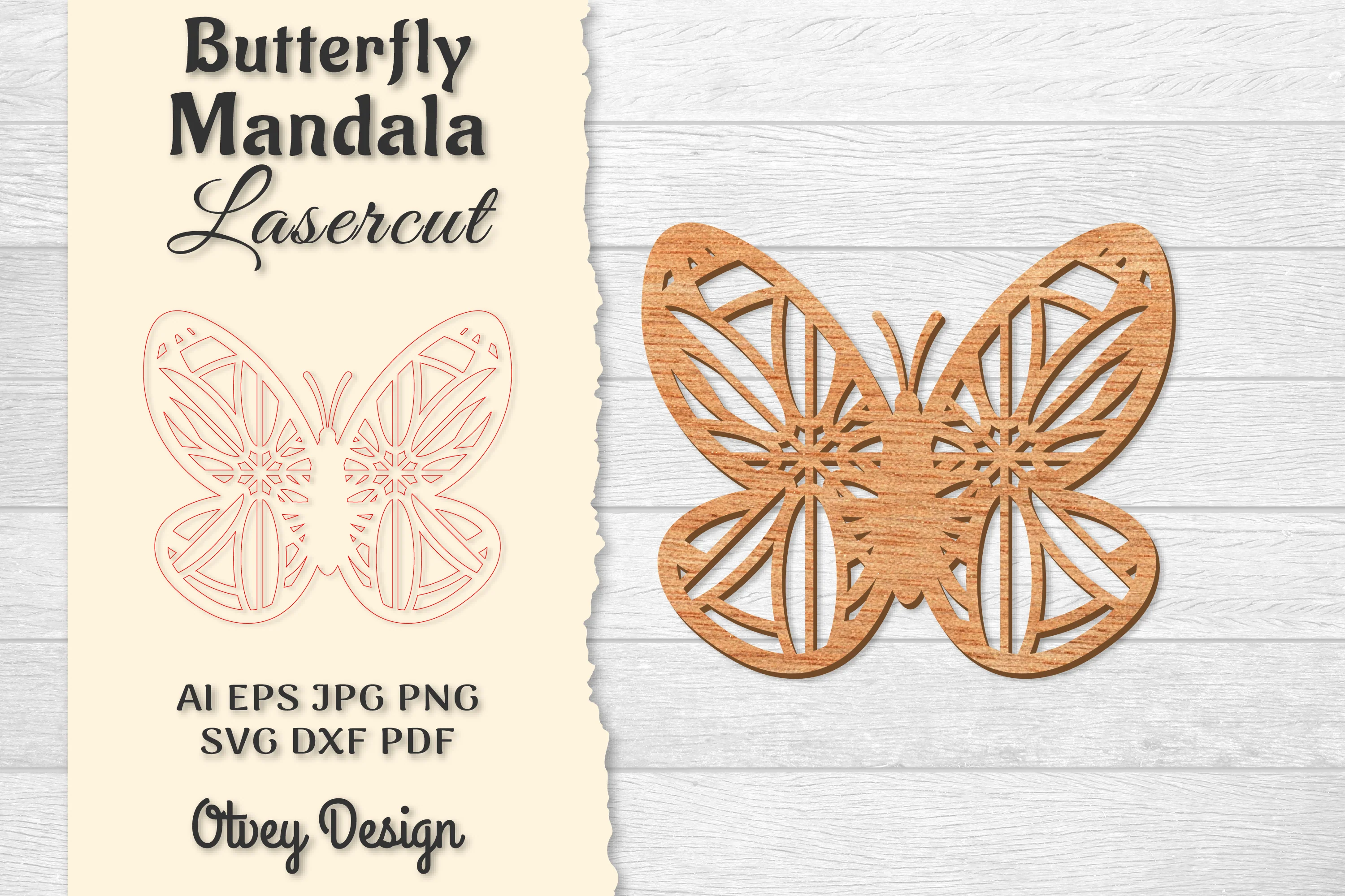 Butterfly Mandala Lasercut SVG Bundle