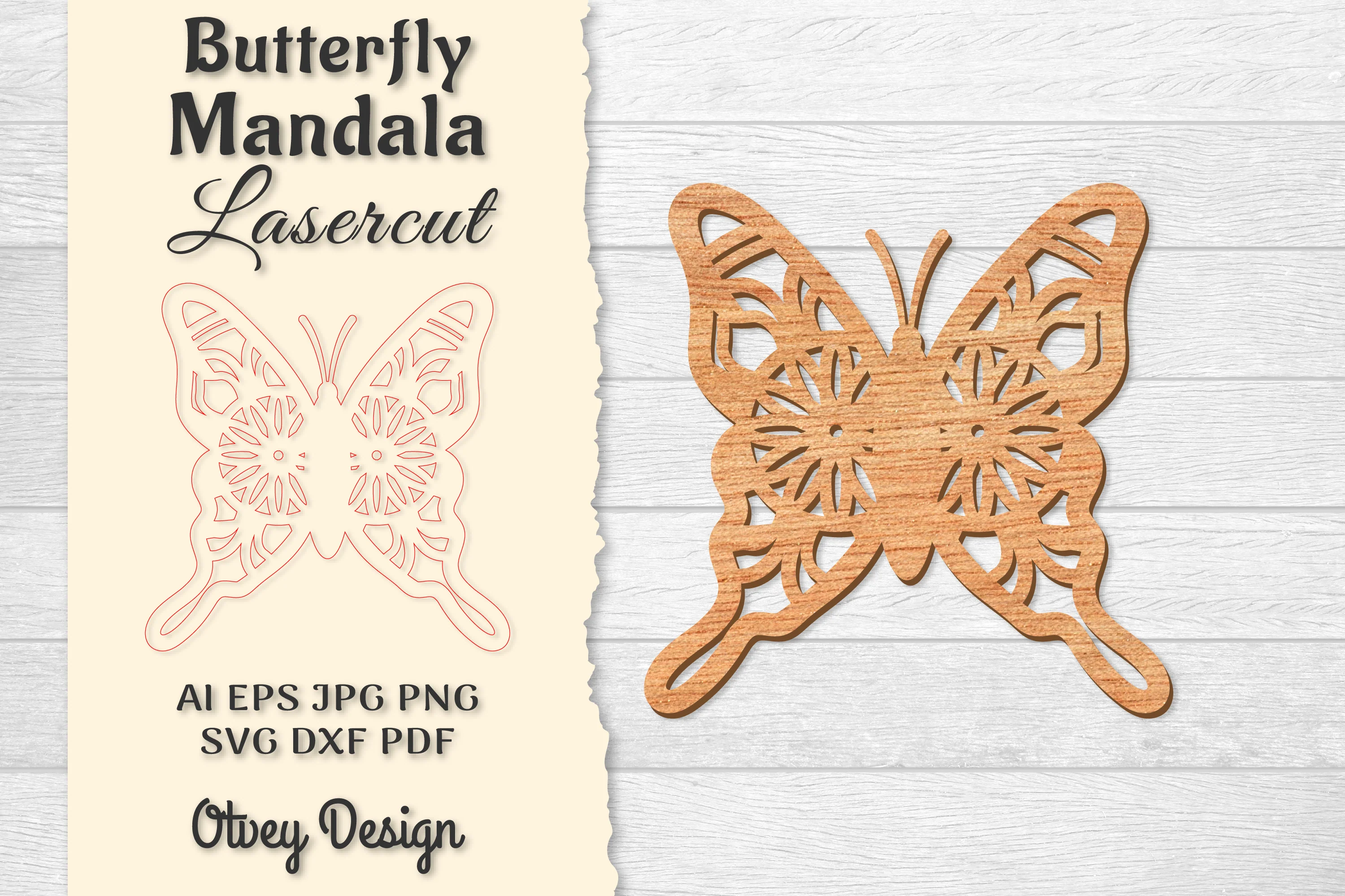 Butterfly Mandala Lasercut SVG Bundle