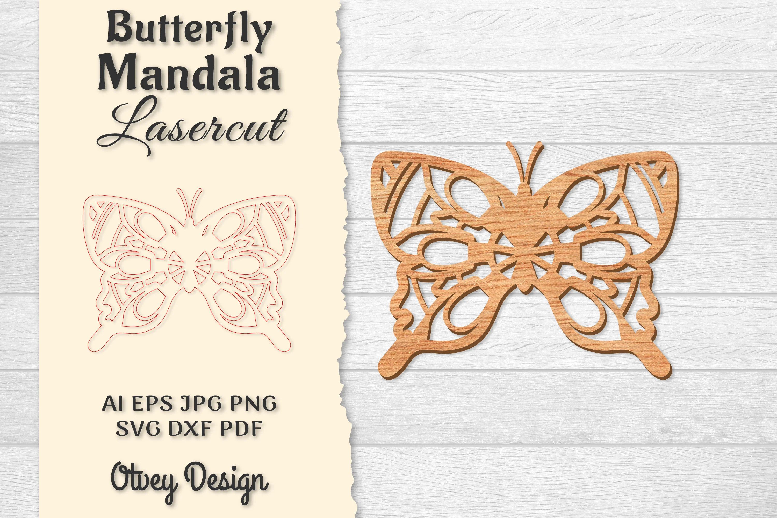 Butterfly Mandala Lasercut SVG Bundle