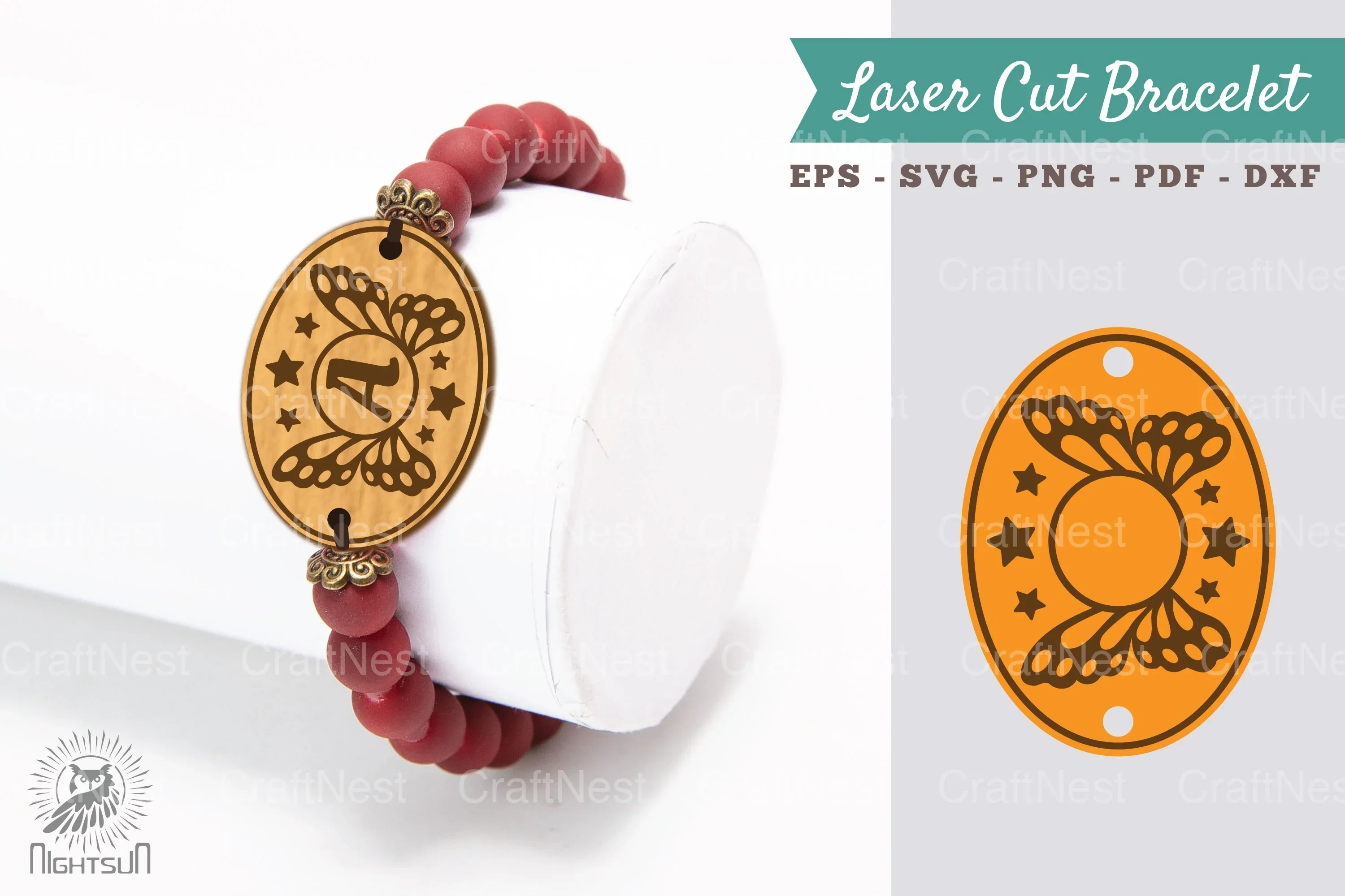 Butterfly Monogram Laser Cut Bracelet Clipart Bundle
