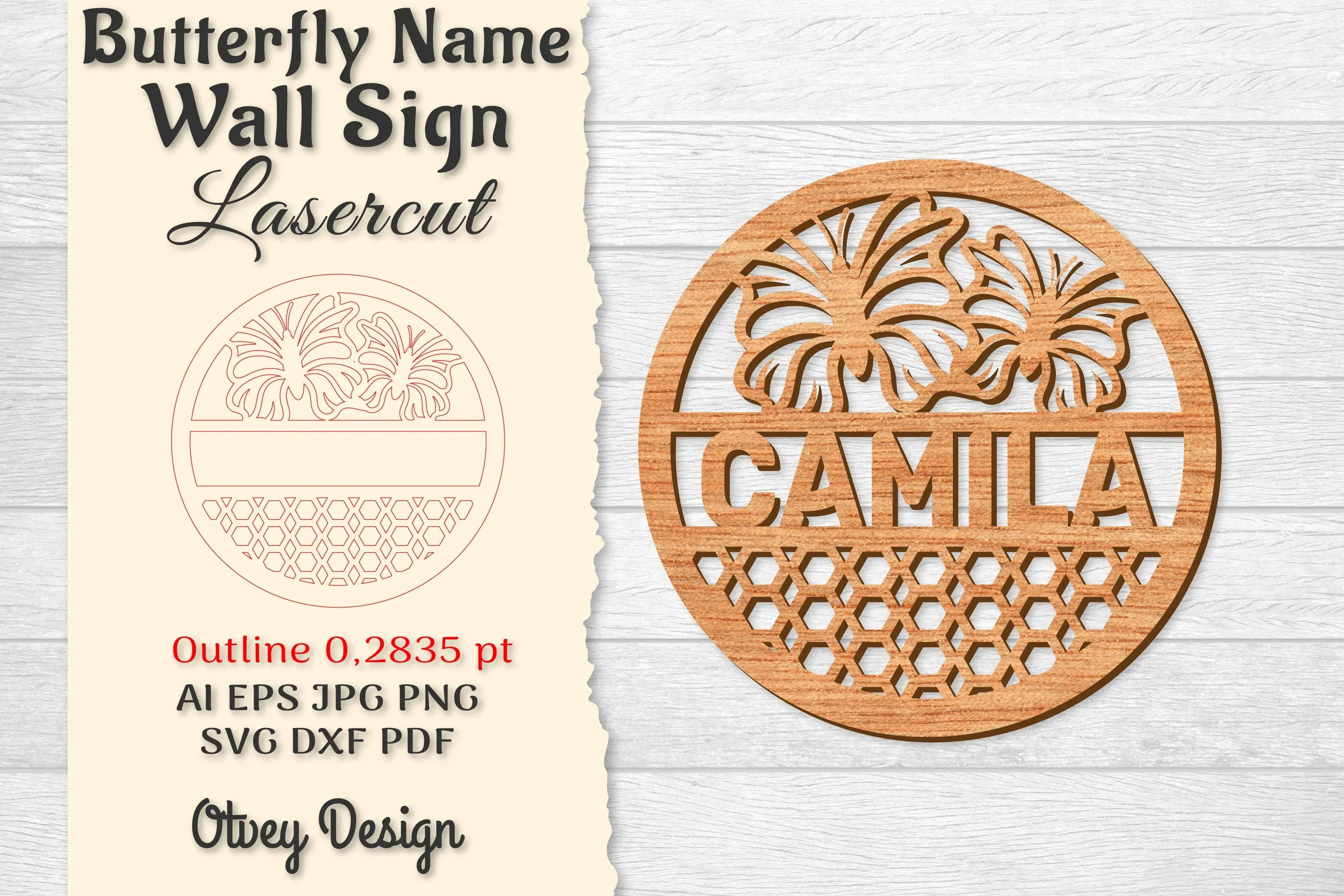 Butterfly Name Wall Art Sign SVG Bundle