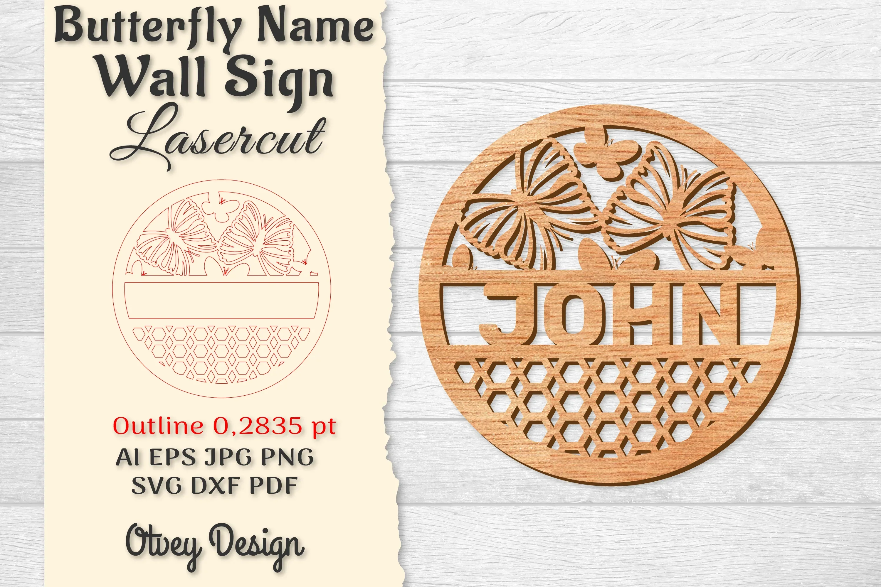 Butterfly Name Wall Art Sign SVG Bundle