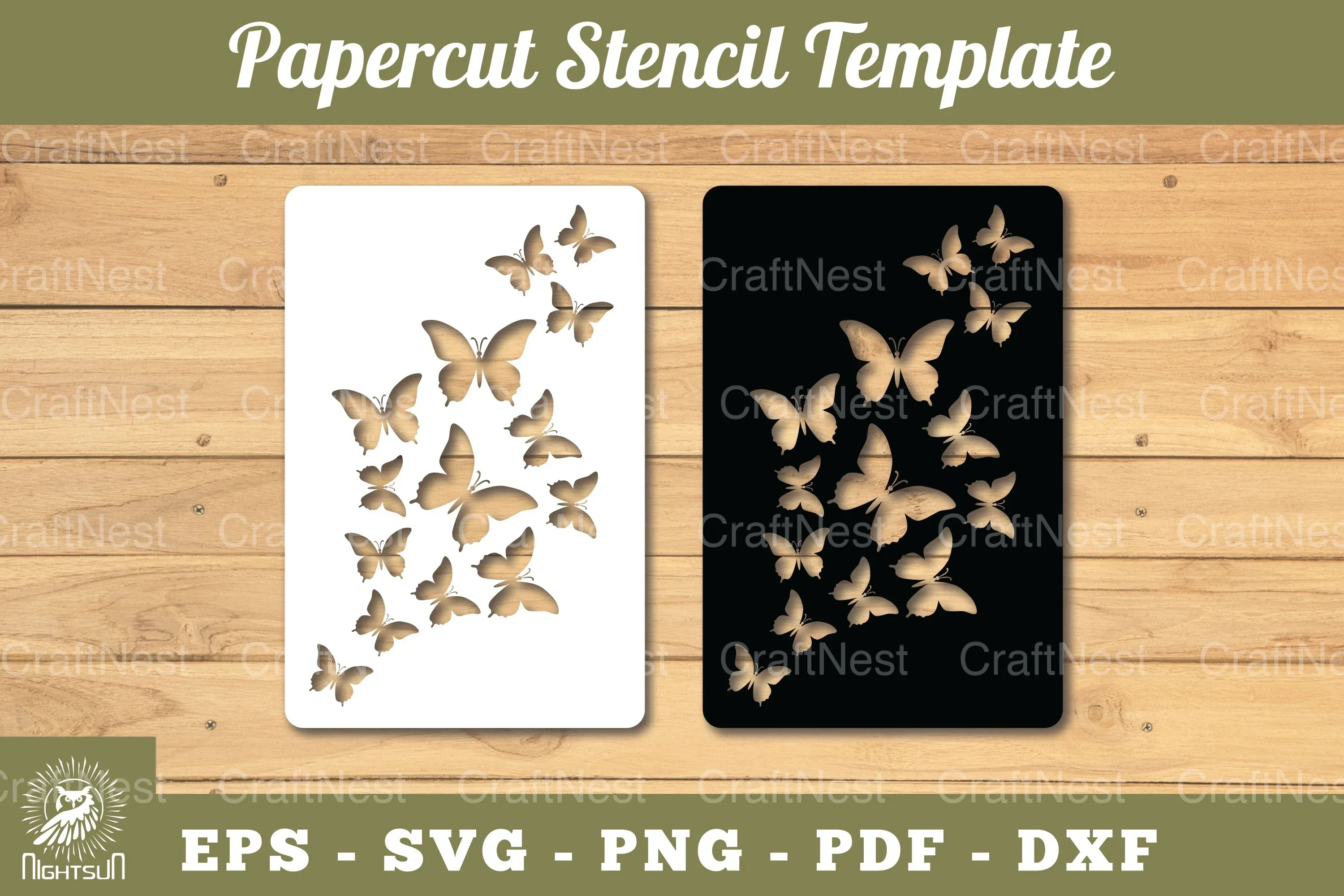 Butterfly Paper Cut Stencil Clipart Bundle