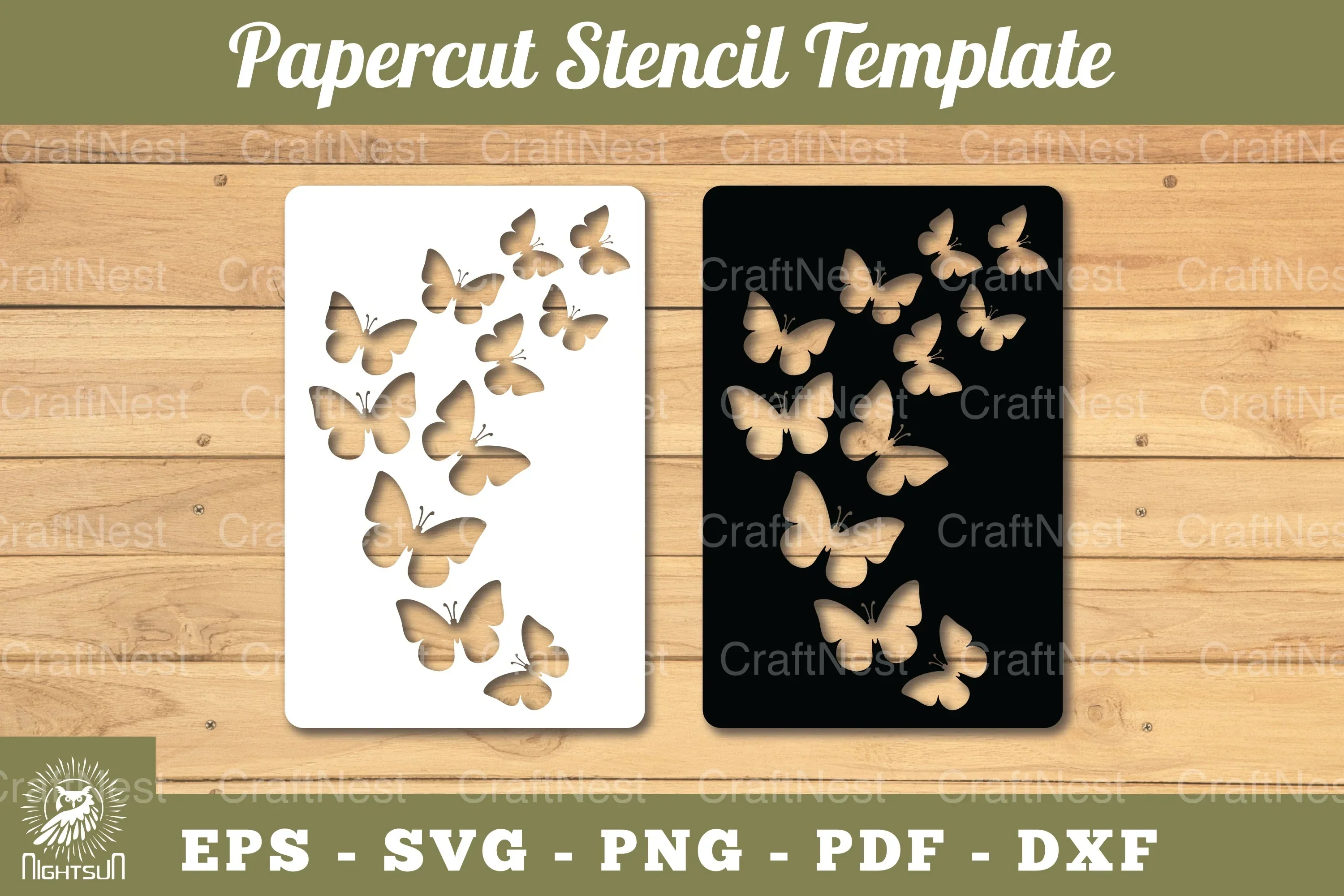Butterfly Paper Cut Stencil Clipart Bundle