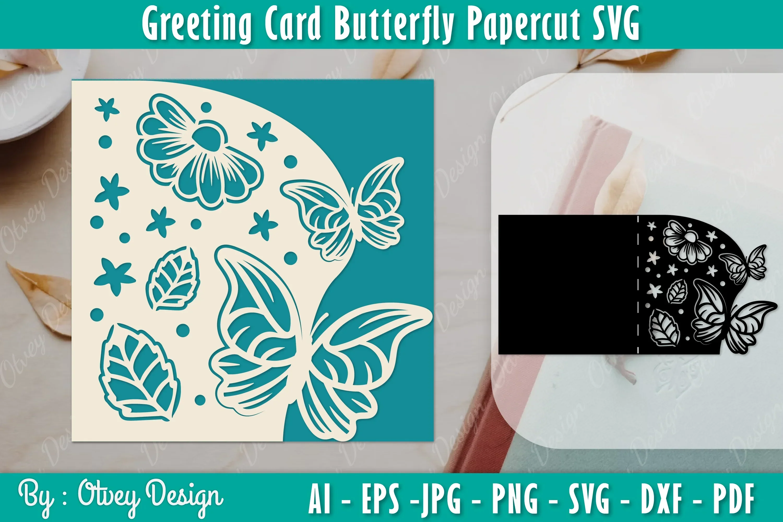 Butterfly Papercut Greeting Card SVG Bundle