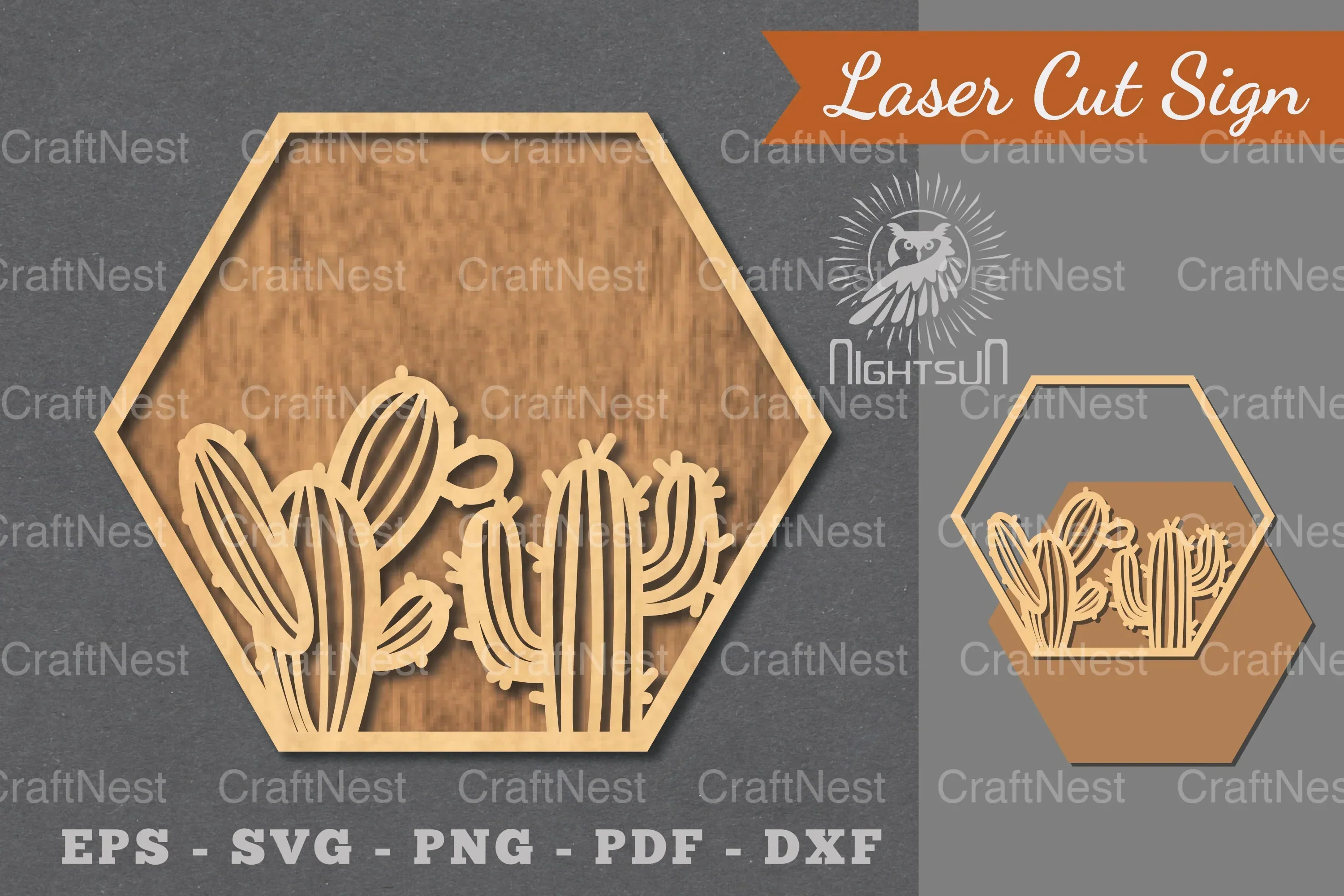 Cactus Laser Cut Sign Clipart Bundle