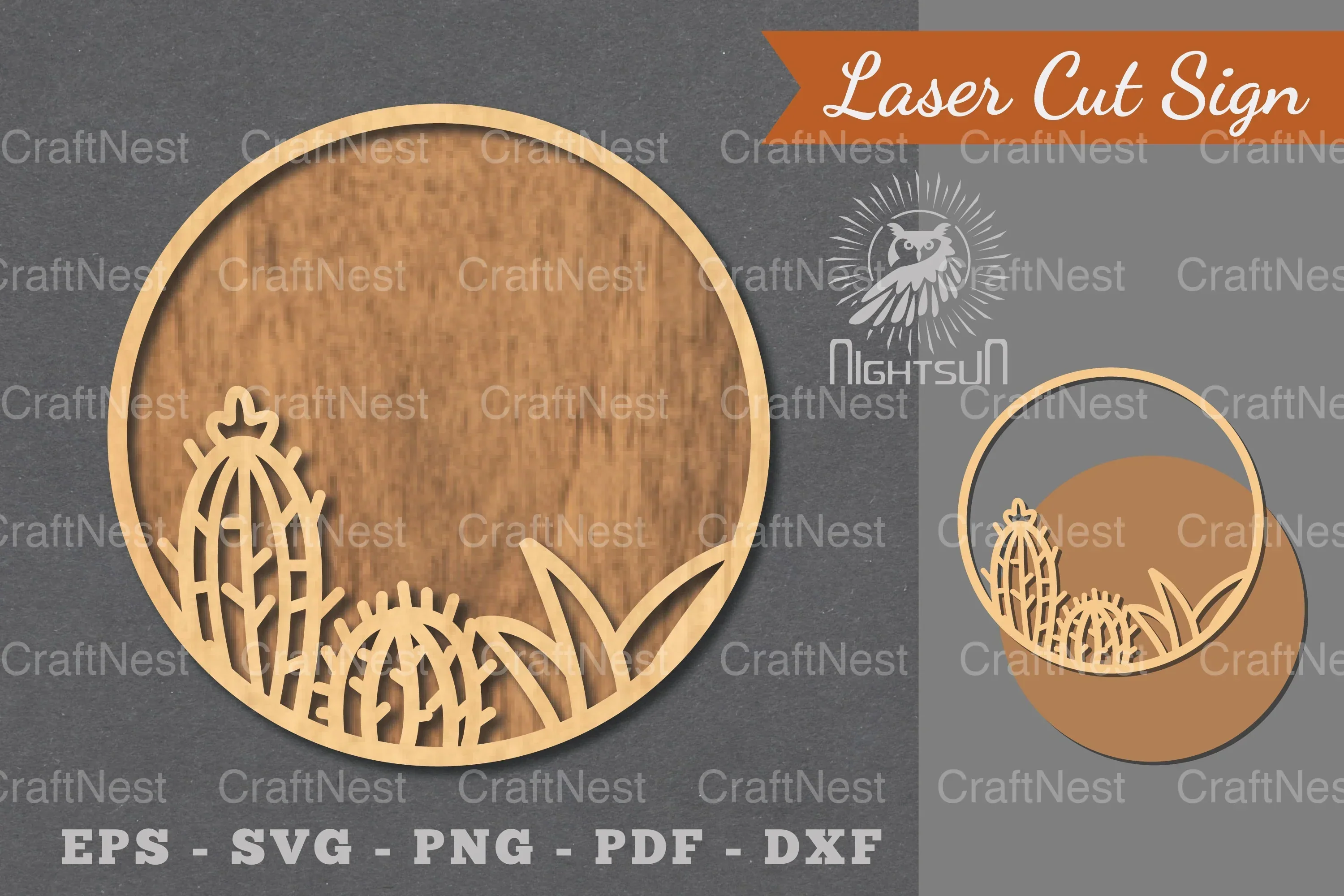 Cactus Laser Cut Sign Clipart Bundle