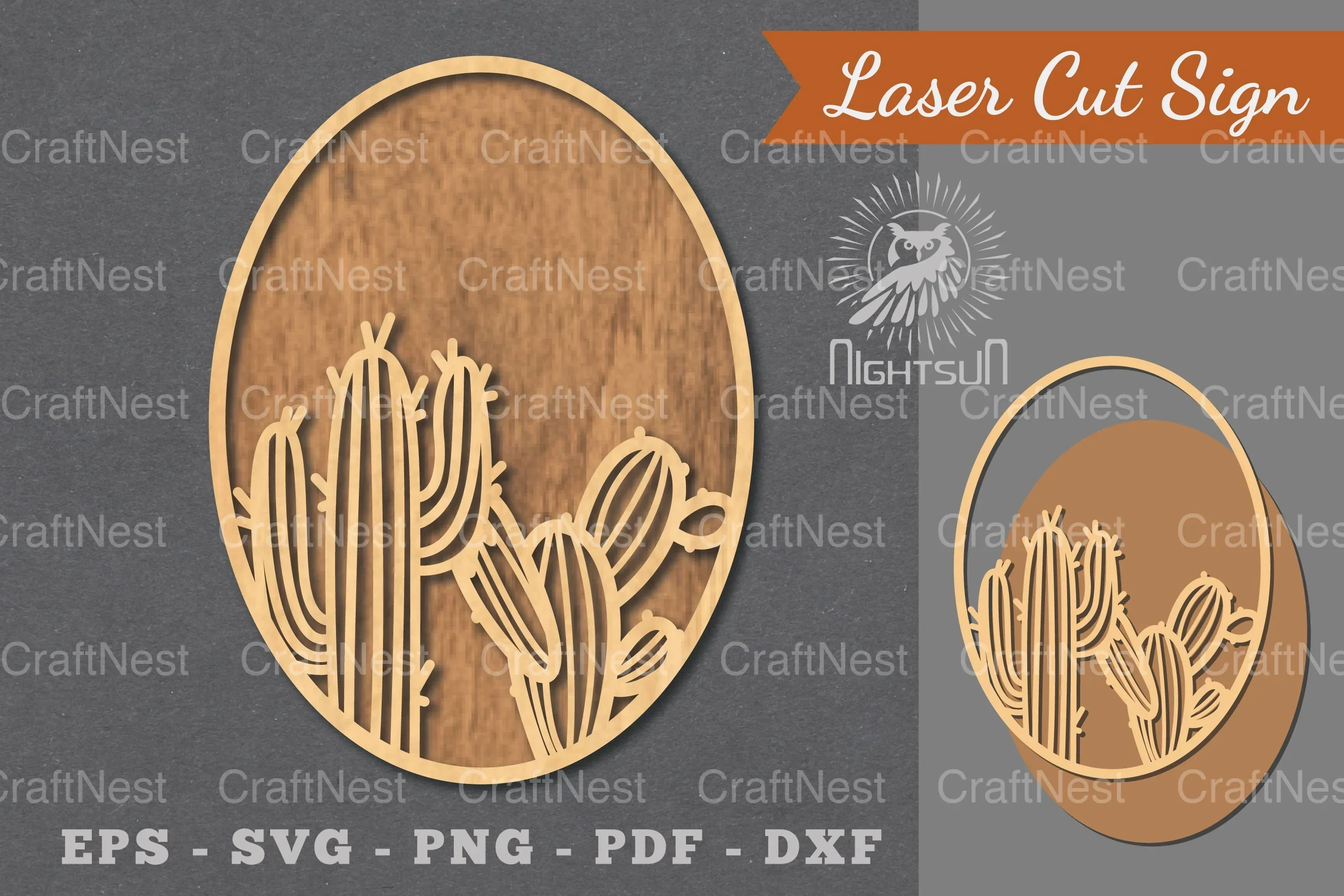 Cactus Laser Cut Sign Clipart Bundle