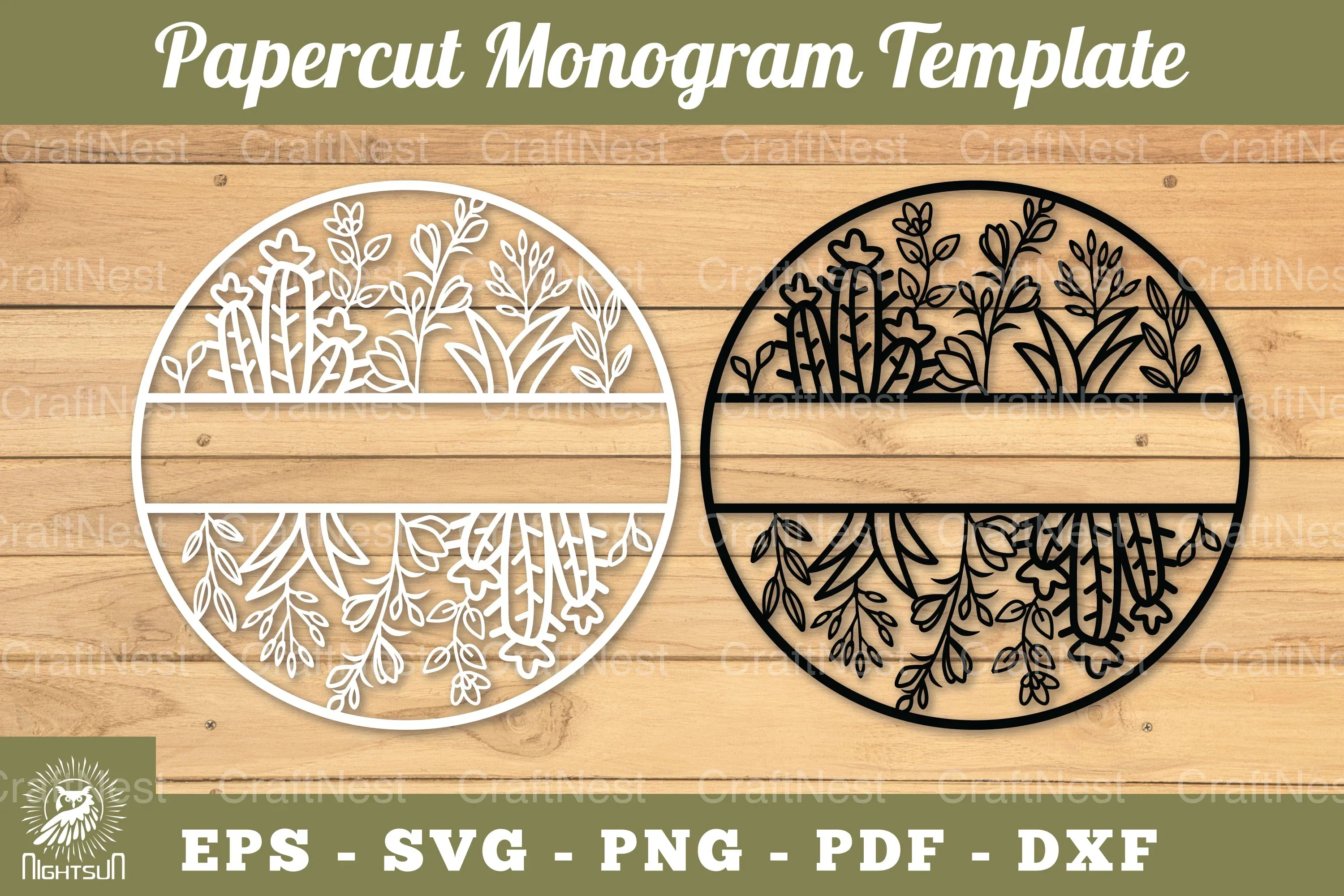 Cactus Papercut Monogram SVG Bundle