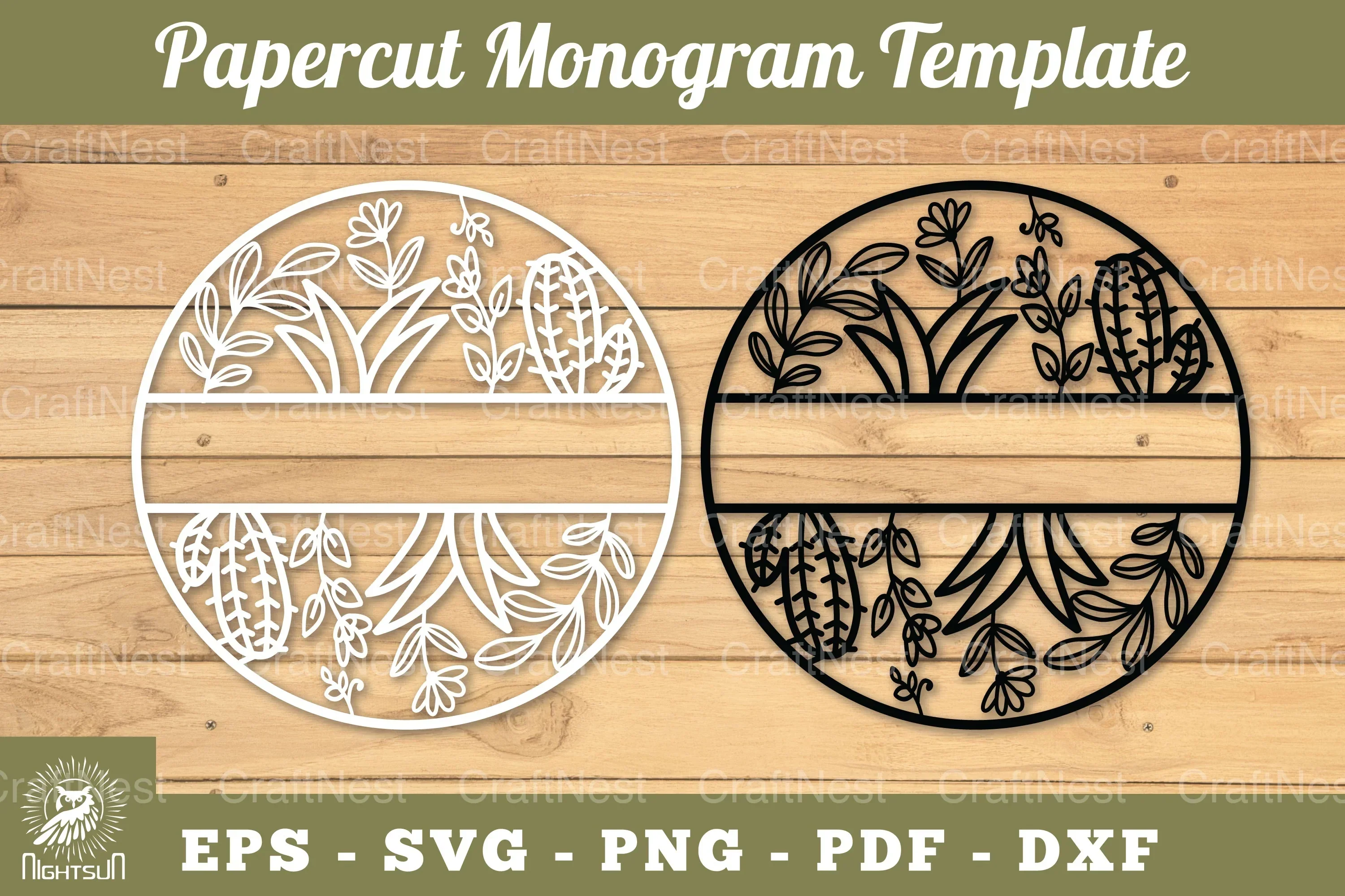 Cactus Papercut Monogram SVG Bundle