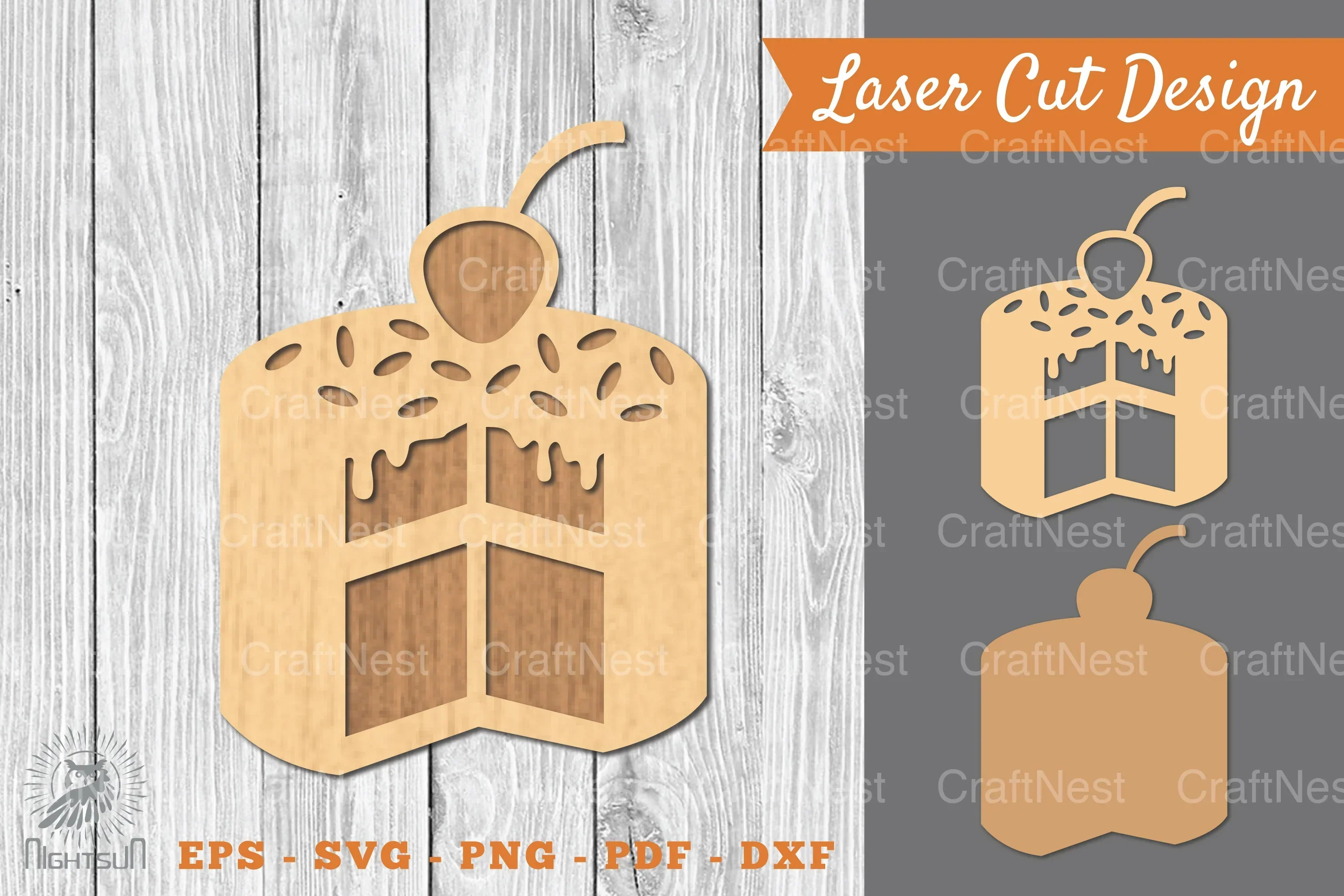 Cake Slices Laser Cut Decoration Clipart Bundle