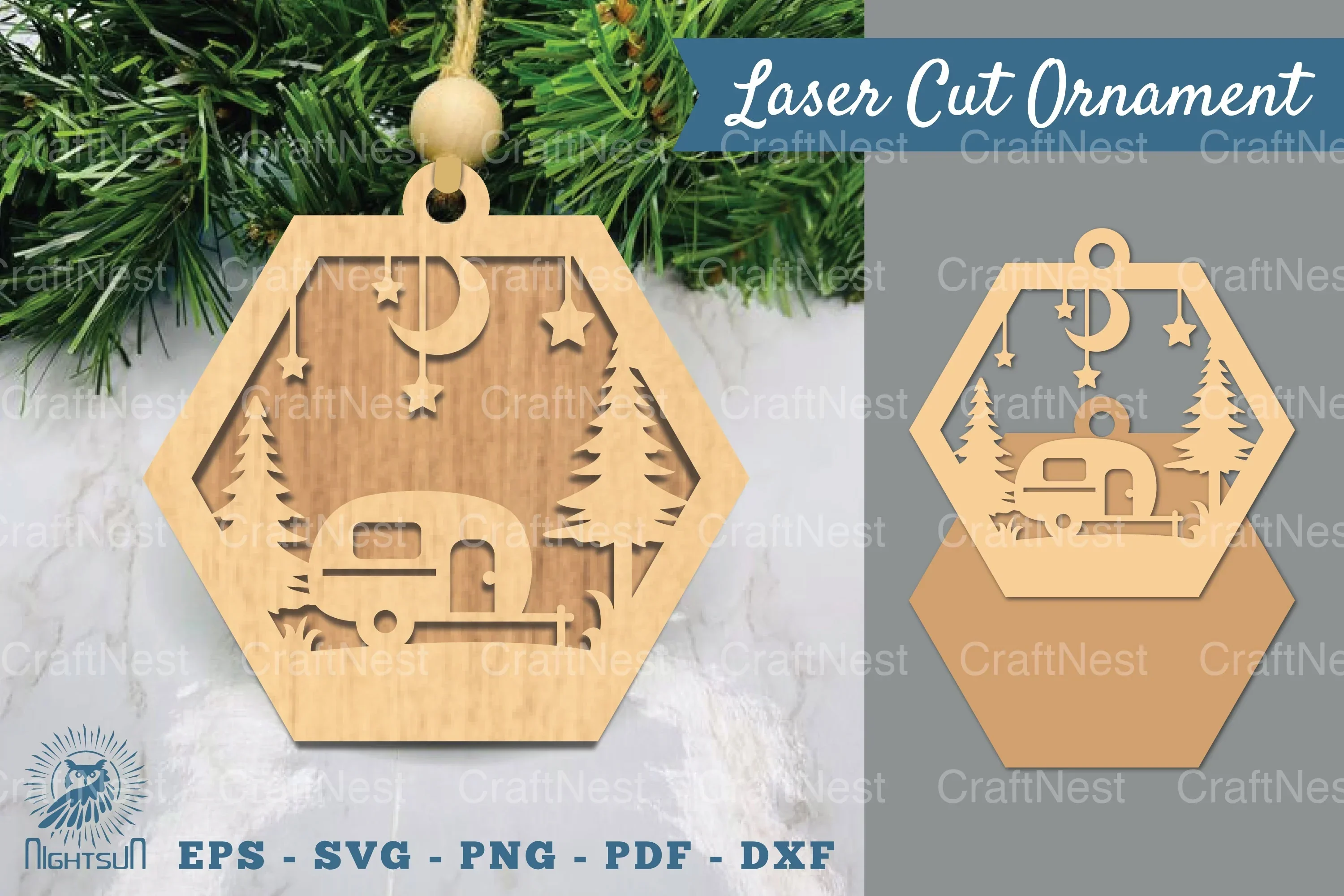 Camper Laser Cut Ornament SVG Bundle