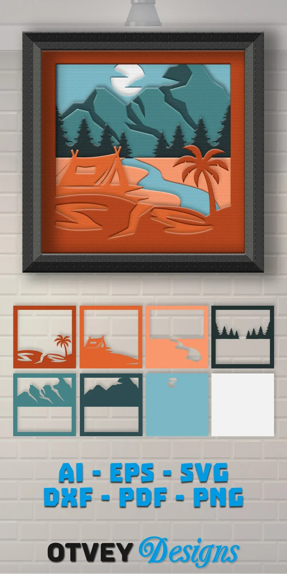 Camping 3D Shadowbox Layered SVG Bundle - Image 2