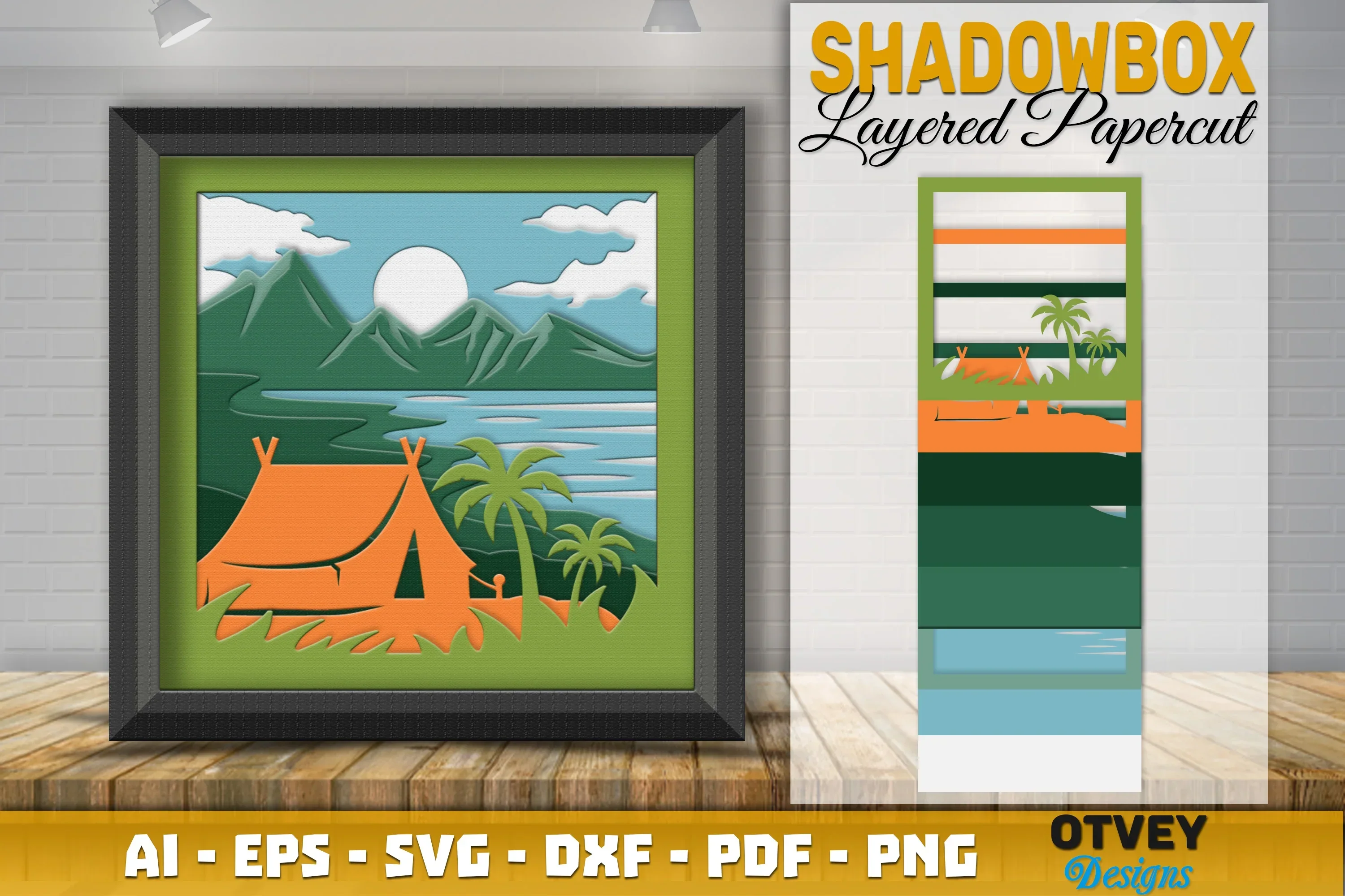 Camping 3D Shadowbox Layered SVG Bundle - Image 3