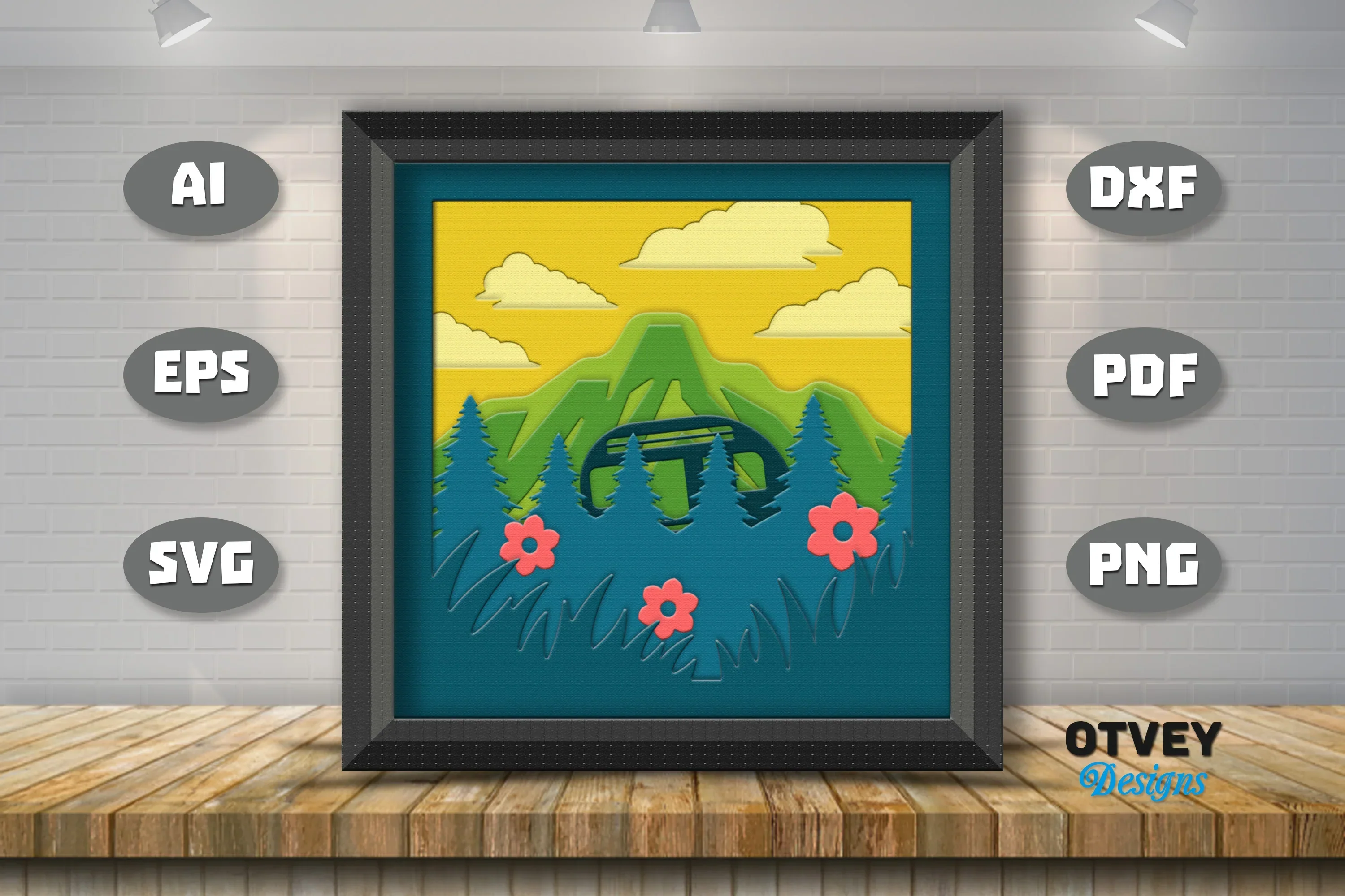 Camping 3D Shadowbox Layered SVG Bundle