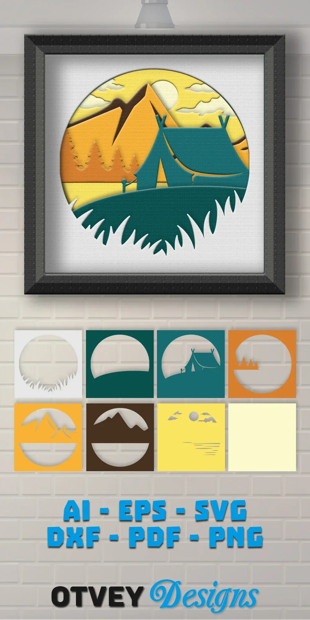 Camping 3D Shadowbox Layered SVG Bundle - Image 4