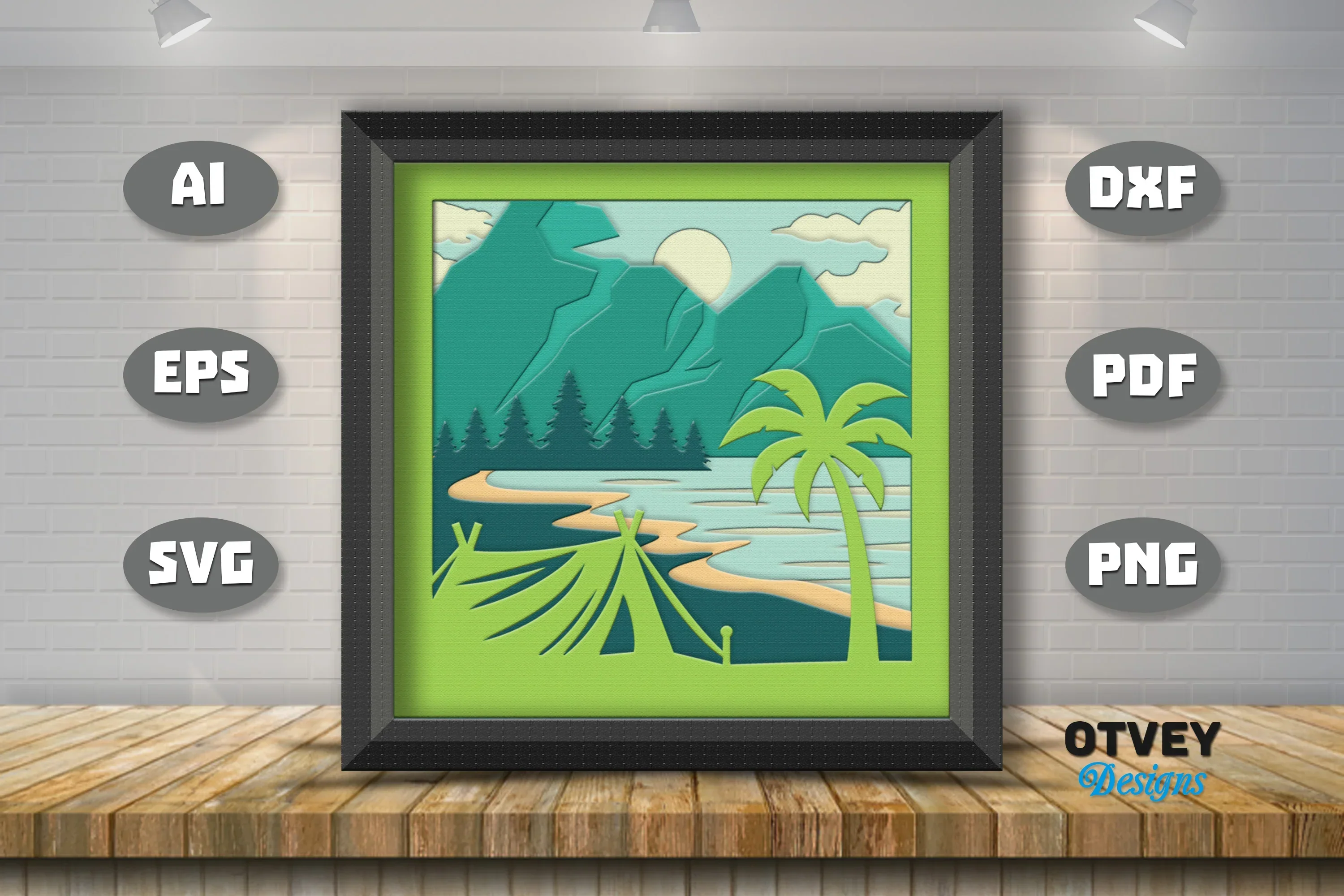 Camping 3D Shadowbox Layered SVG Bundle