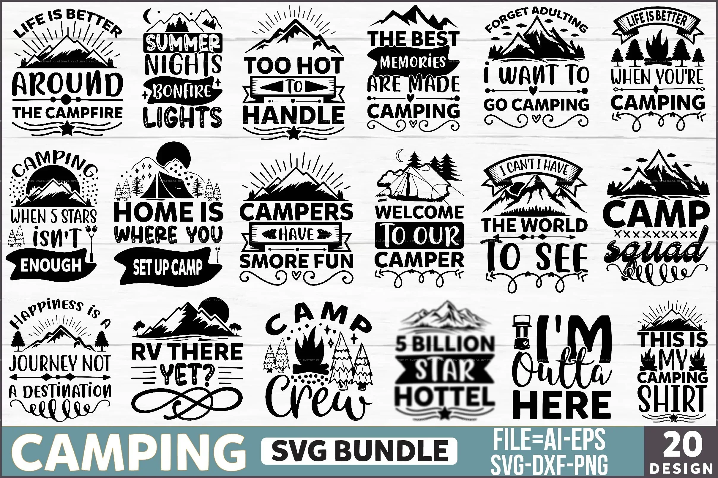 Camping Design SVG Bundle