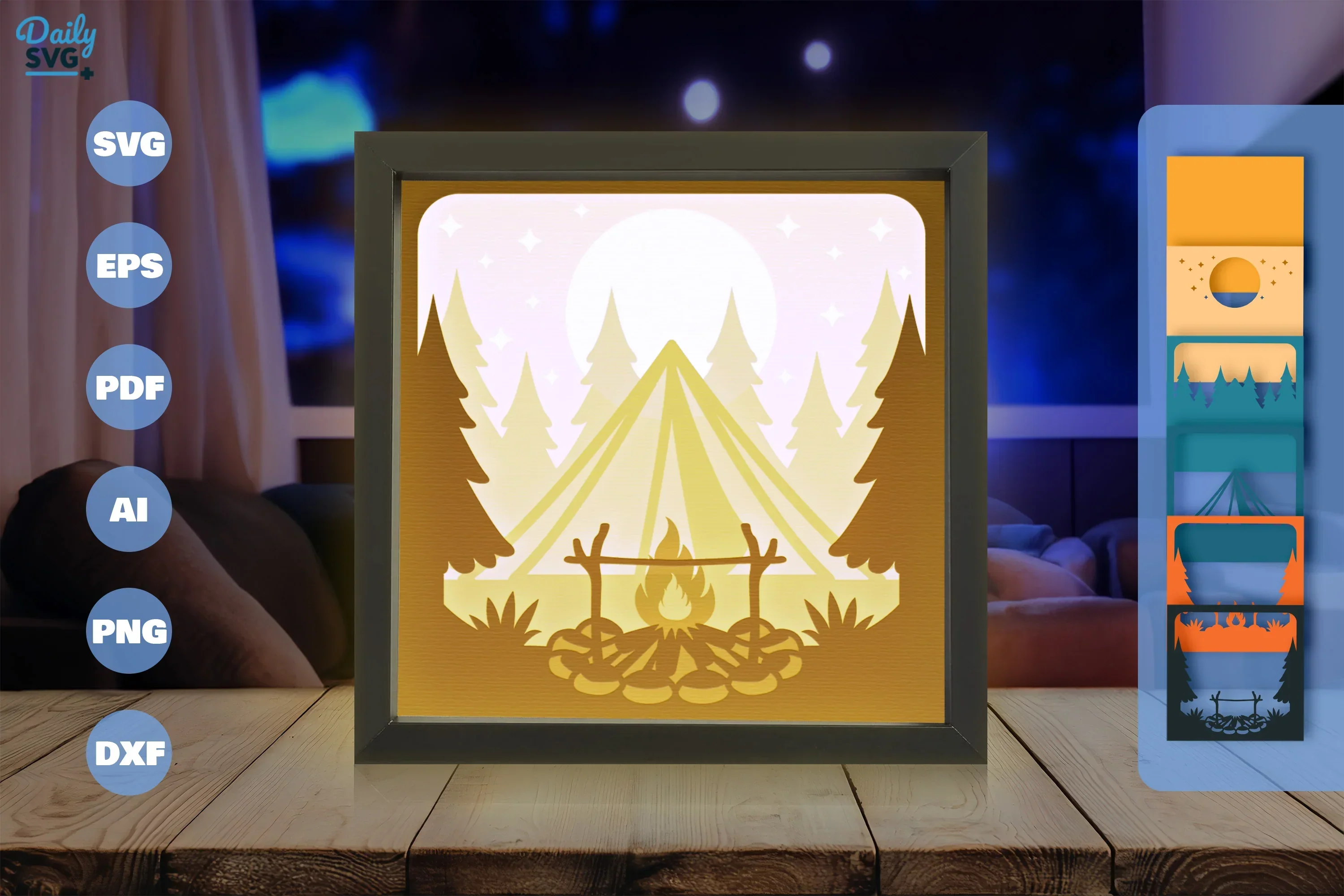 Camping in Nature Papercut SVG Bundle - Image 3