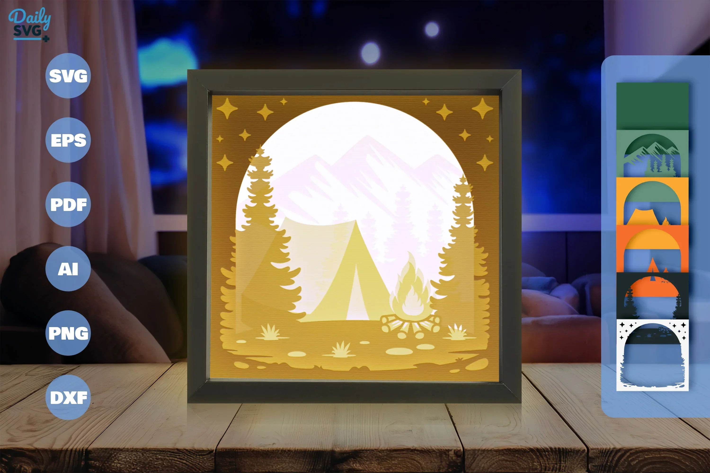 Camping Papercut SVG Bundle for Crafting - Image 3