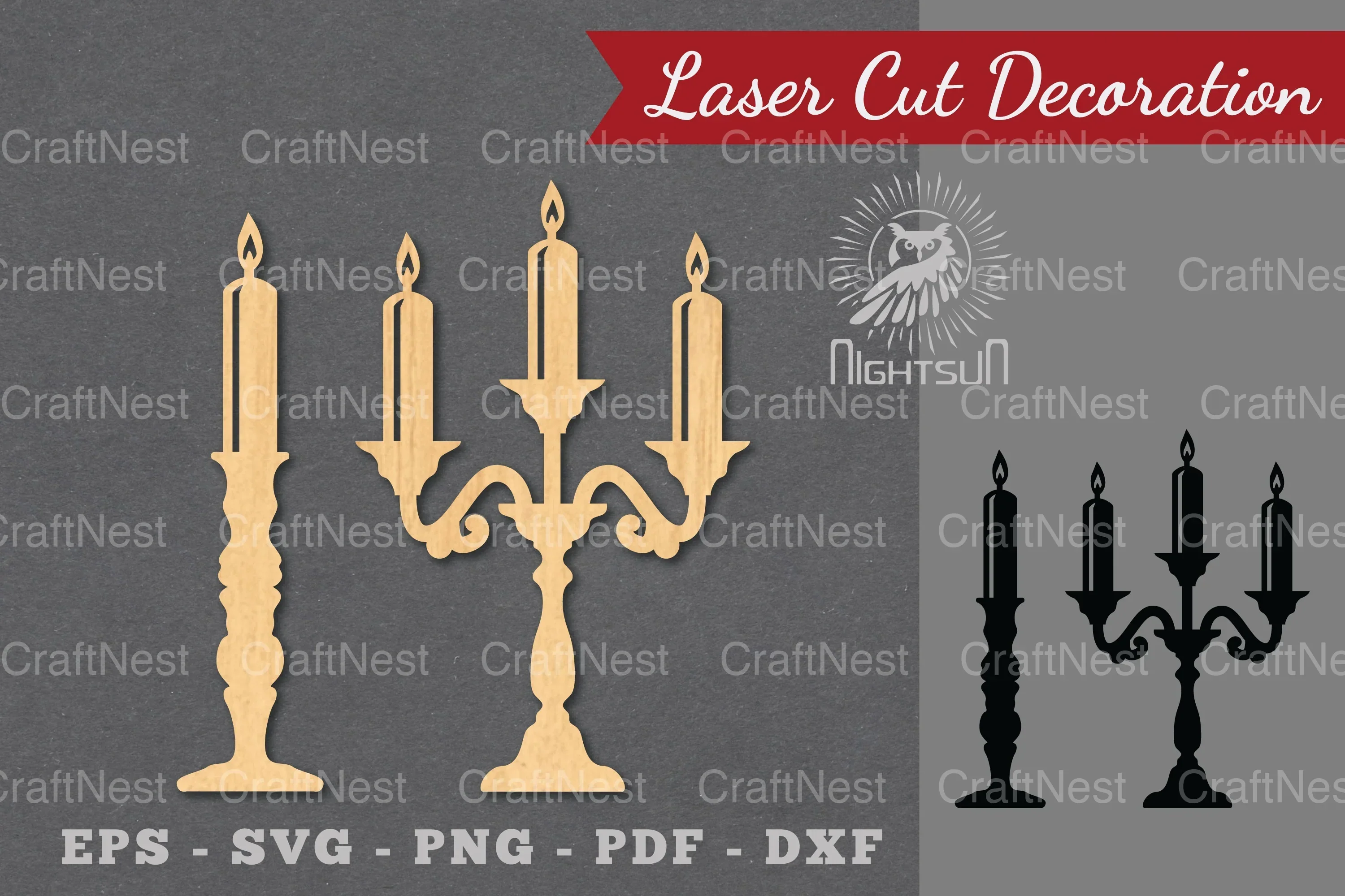 Candle Holder Laser Cut Decoration SVG Bundle