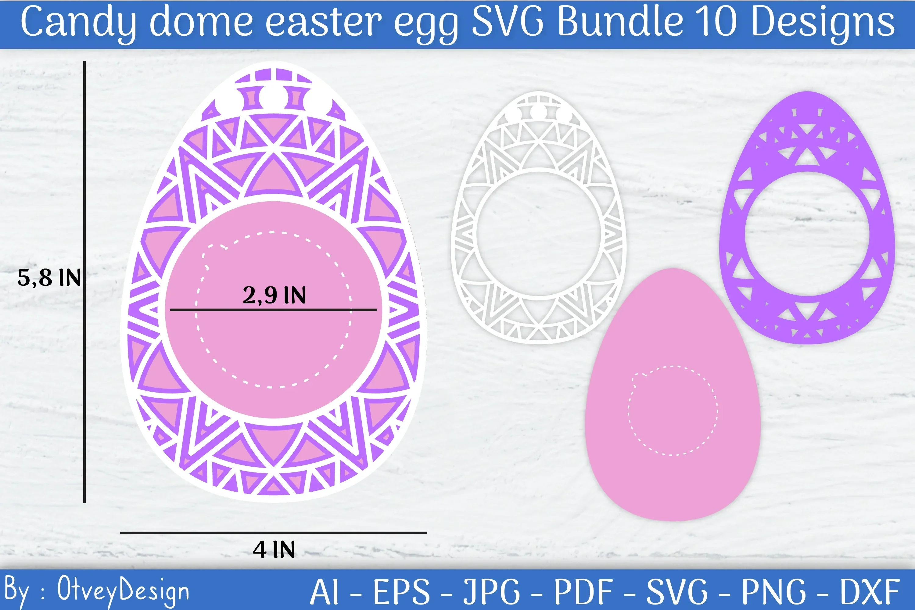 Candy Dome Easter Egg SVG Bundle - Image 2