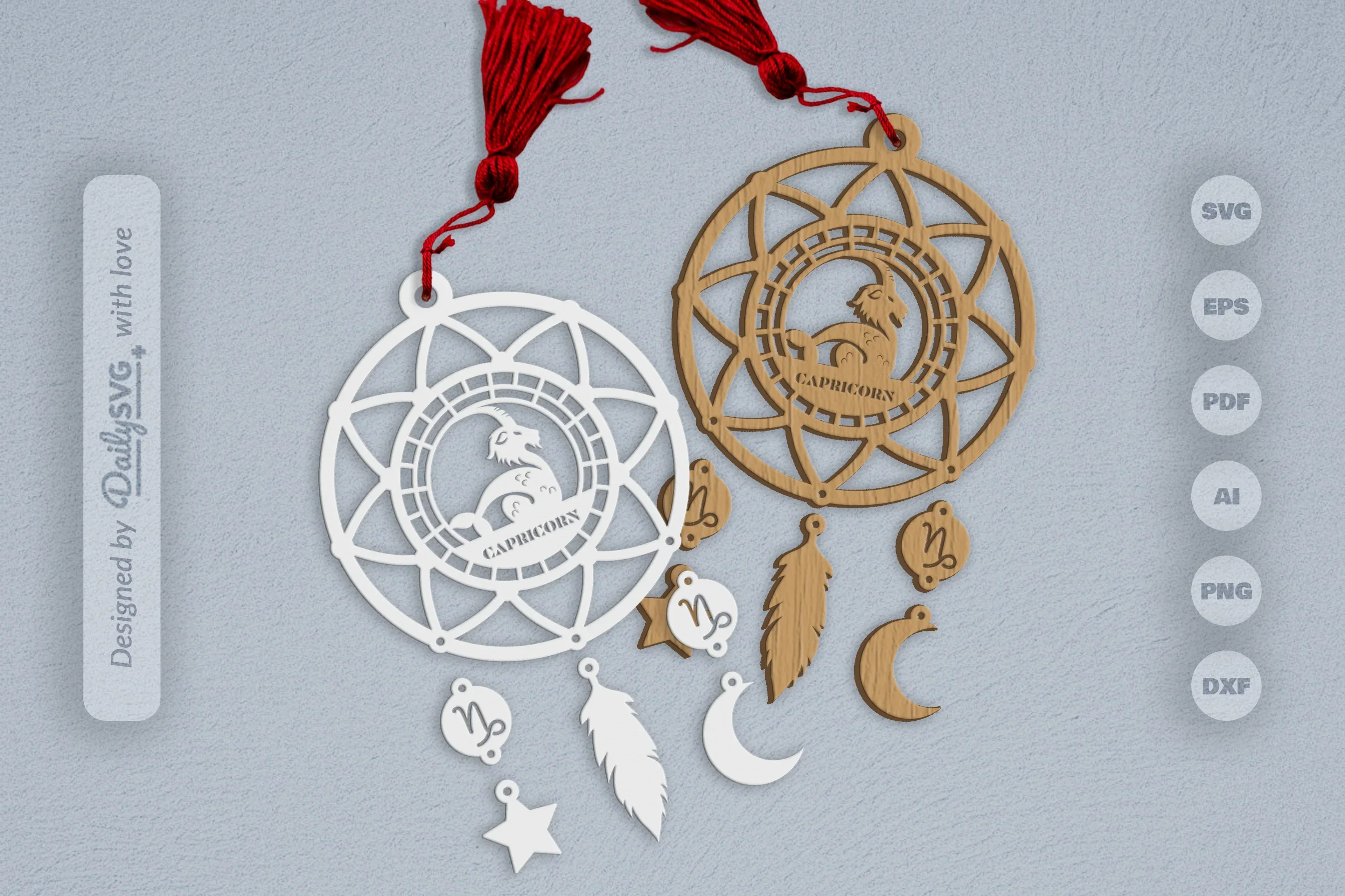 Capricorn Dream Catcher Set SVG Bundle
