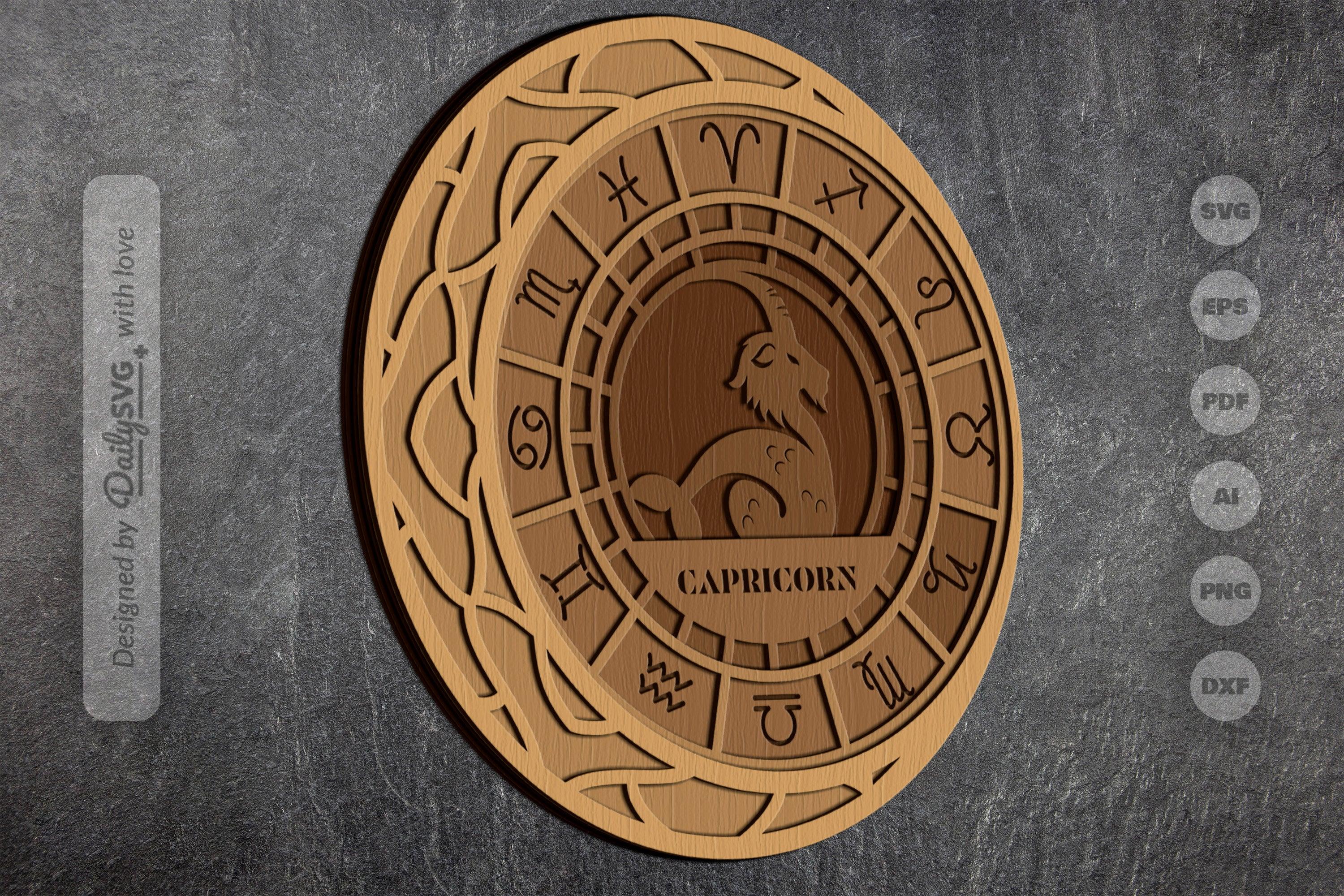 Capricorn Zodiac Laser Cut SVG Bundle - Image 3