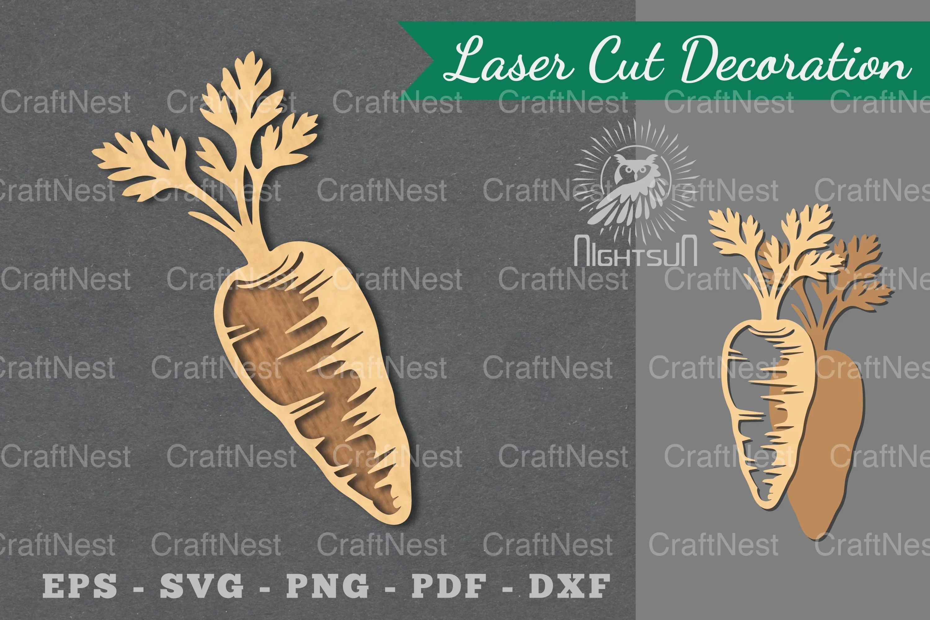 Carrot Laser Cut Decoration Clipart Bundle