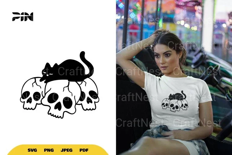 Cat and Skull Halloween SVG Bundle