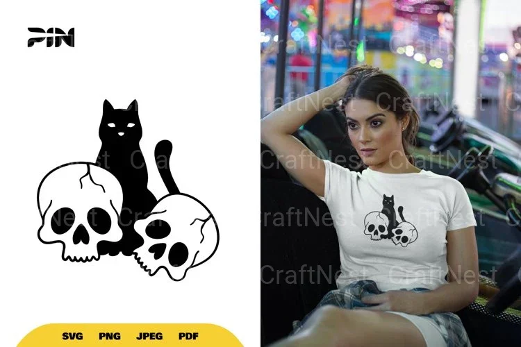 Cat and Skull Halloween SVG Bundle